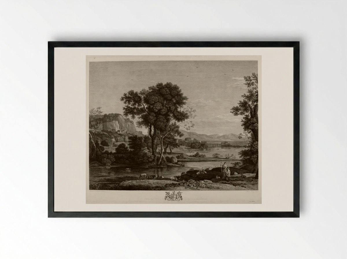 Musical Shepherdess - Wilson Lowry - Framed Print Black