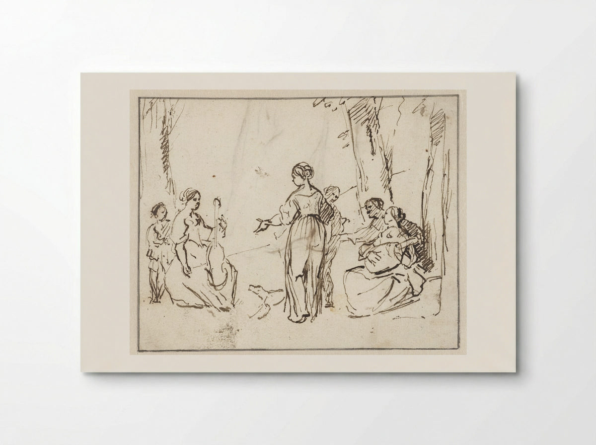 Musicerend gezelschap in een tuin - Gerard Pietersz. van Zijl - Poster