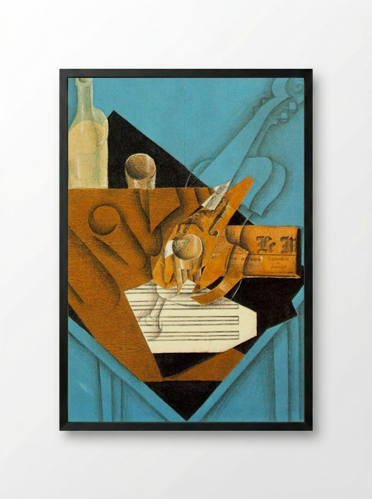 Musician's Table - Juan Gris - Framed Print Black