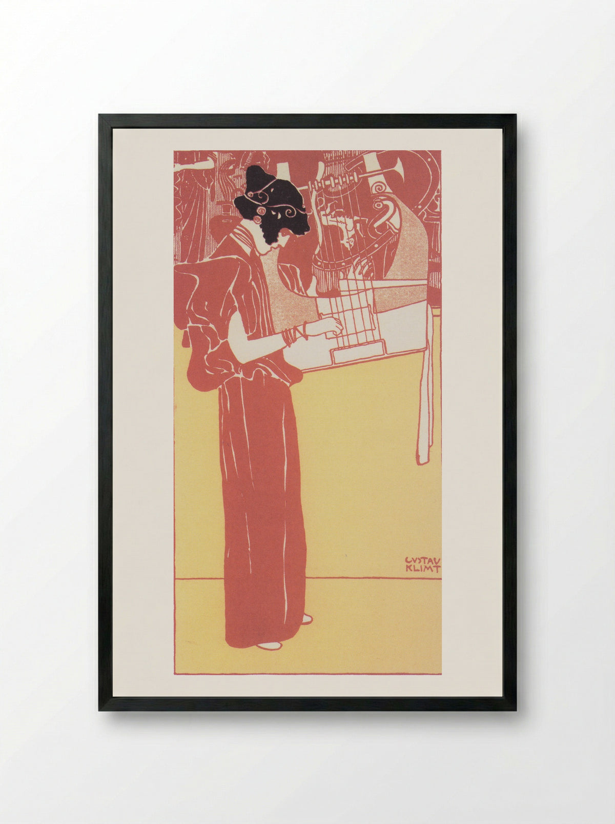 Musik - Gustav Klimt - Framed Print Black