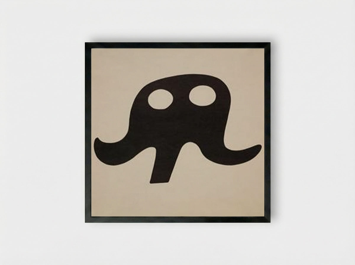 Mustache Hat - Jean Arp - Framed Print Black
