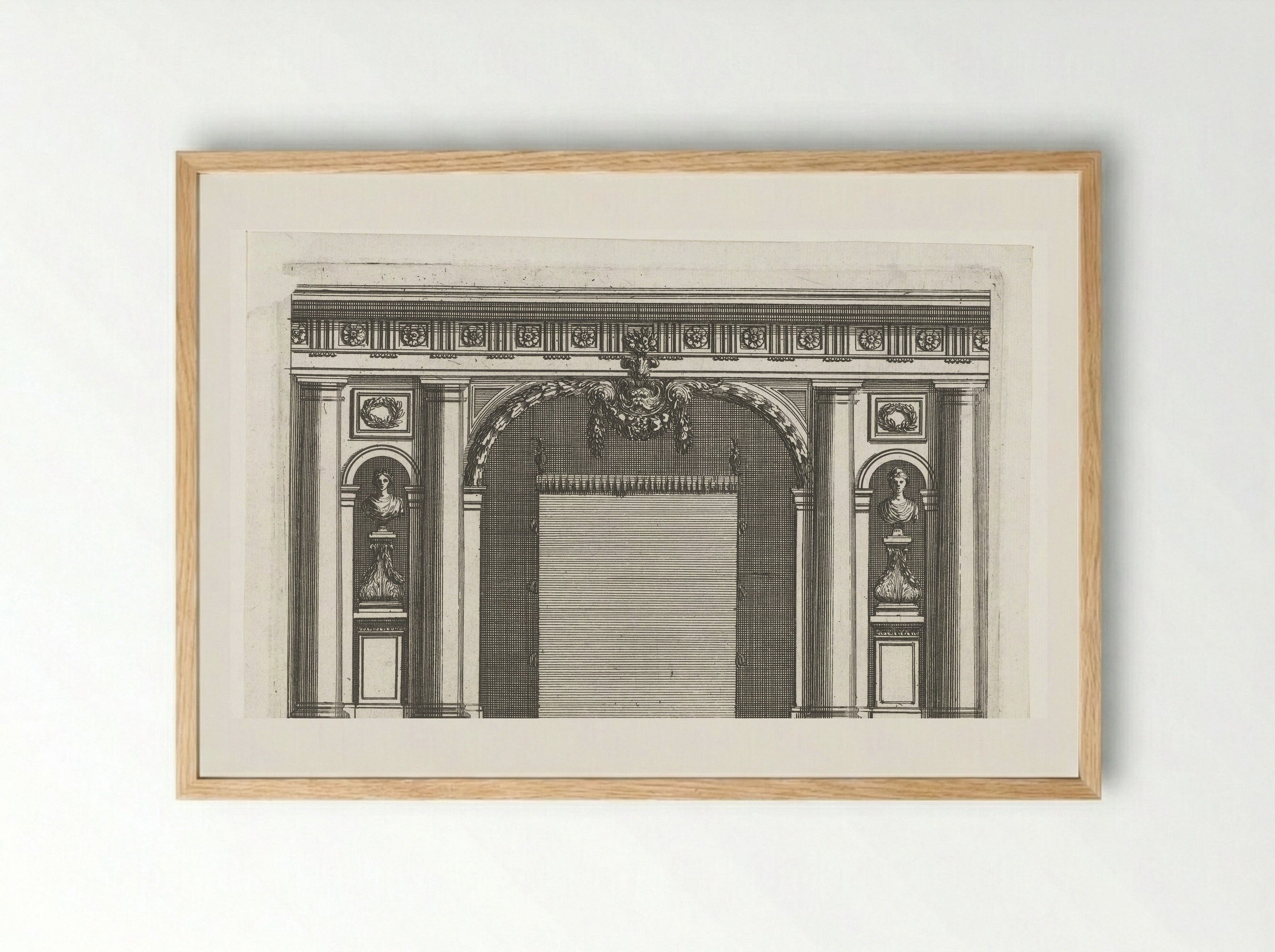Muur met smalle nissen naast alkoof - Jean Lepautre - Framed Print Wood