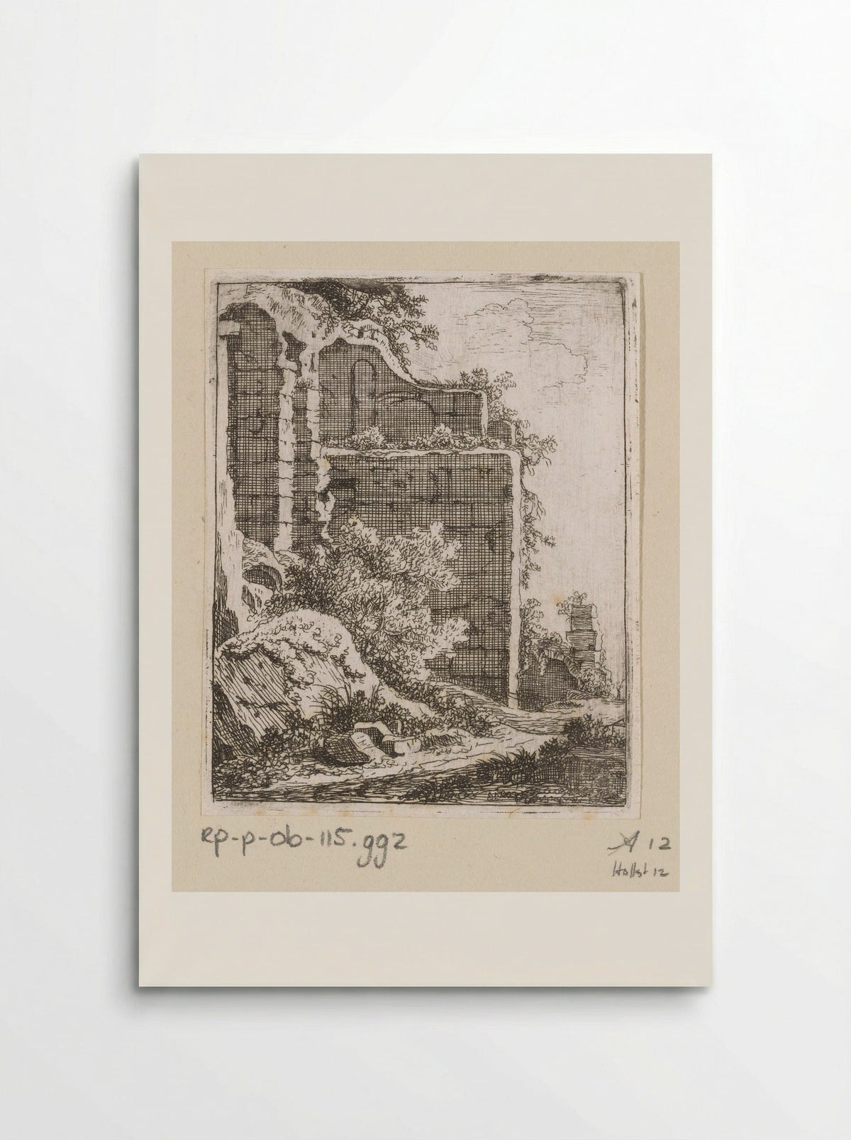 Muur van een ruïne - Johann Franz Ermels - Poster