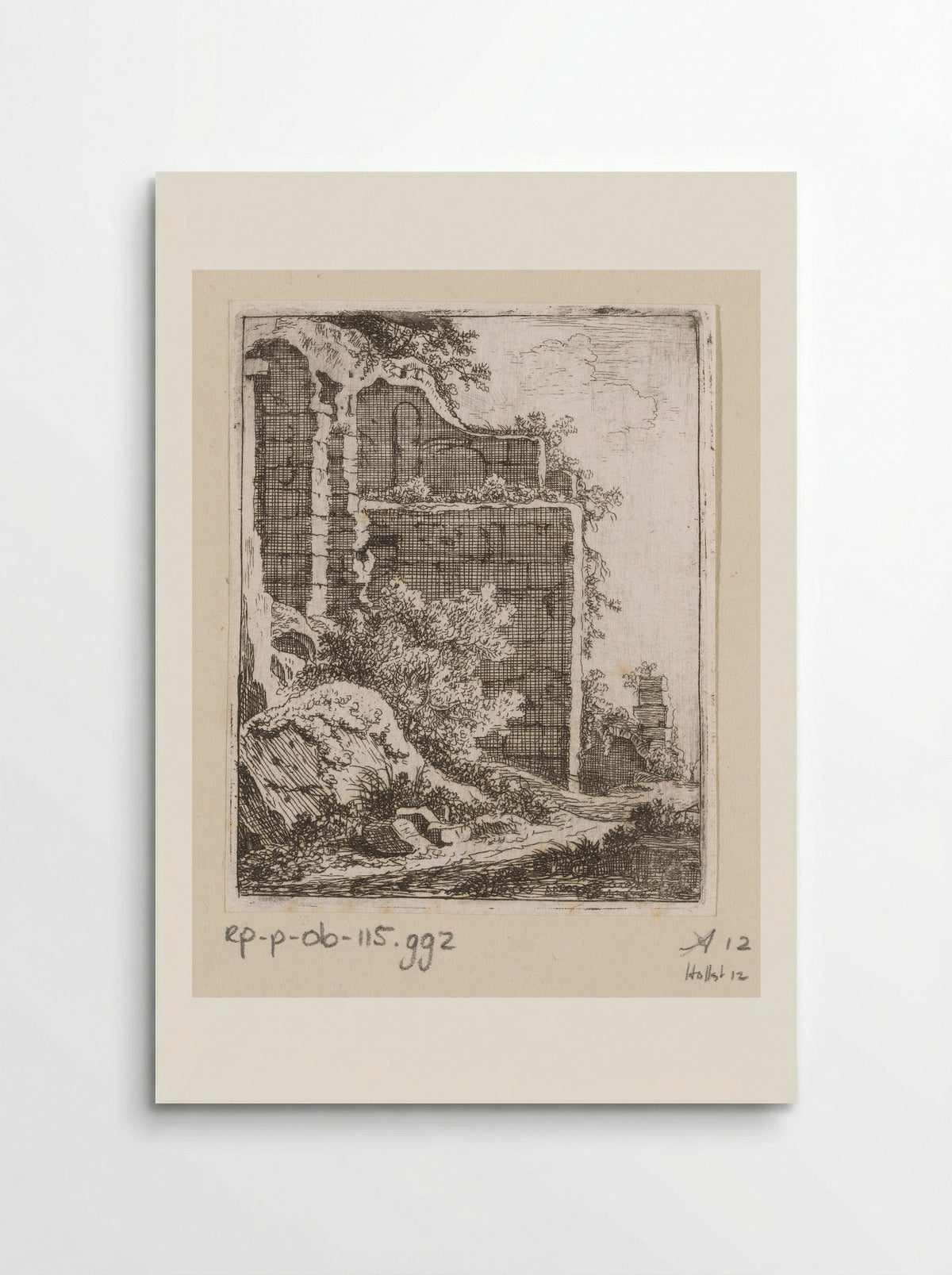 Muur van een ruïne - Johann Franz Ermels - Poster