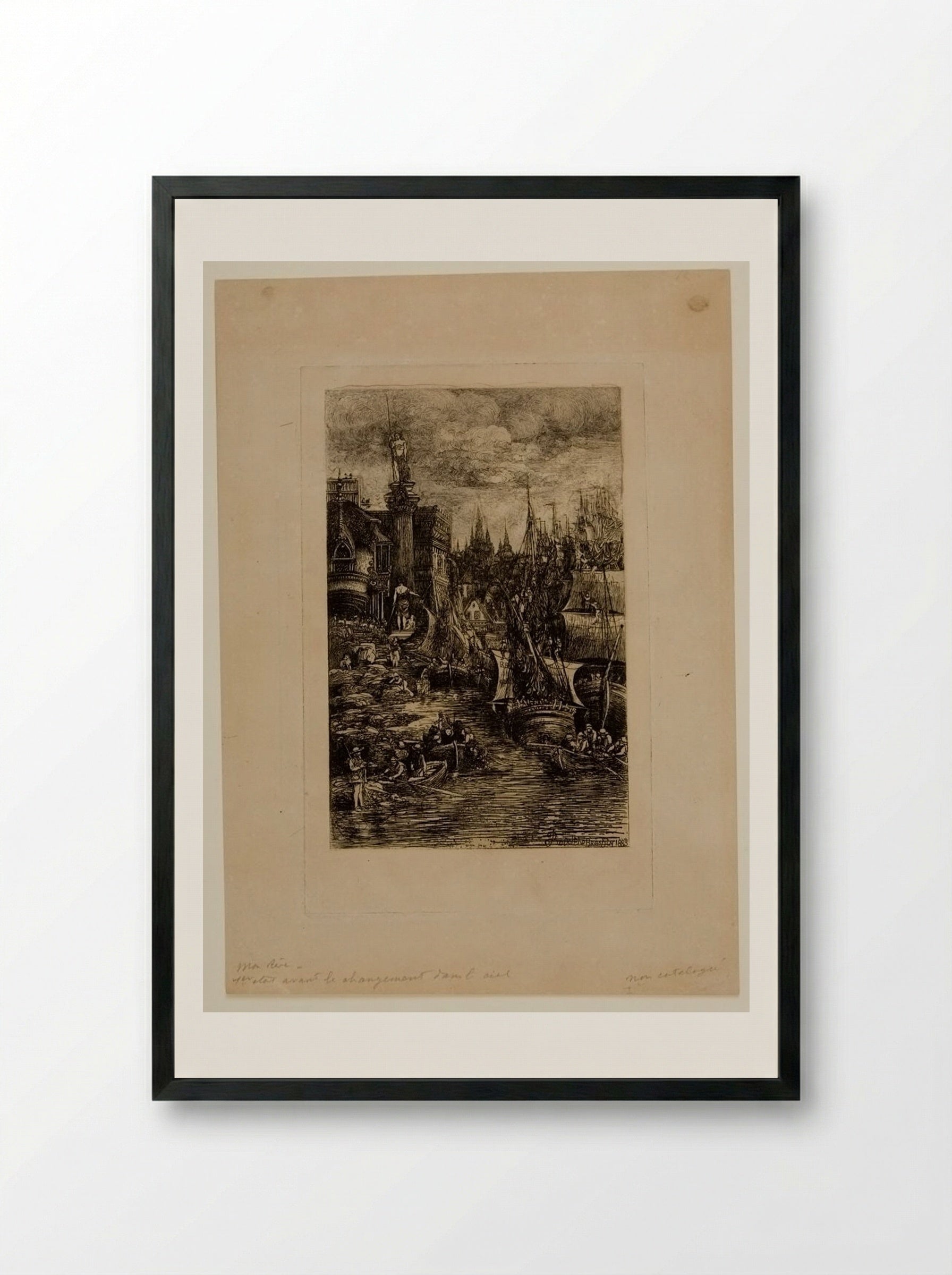 My Dream (second version) - Rodolphe Bresdin - Framed Print Black
