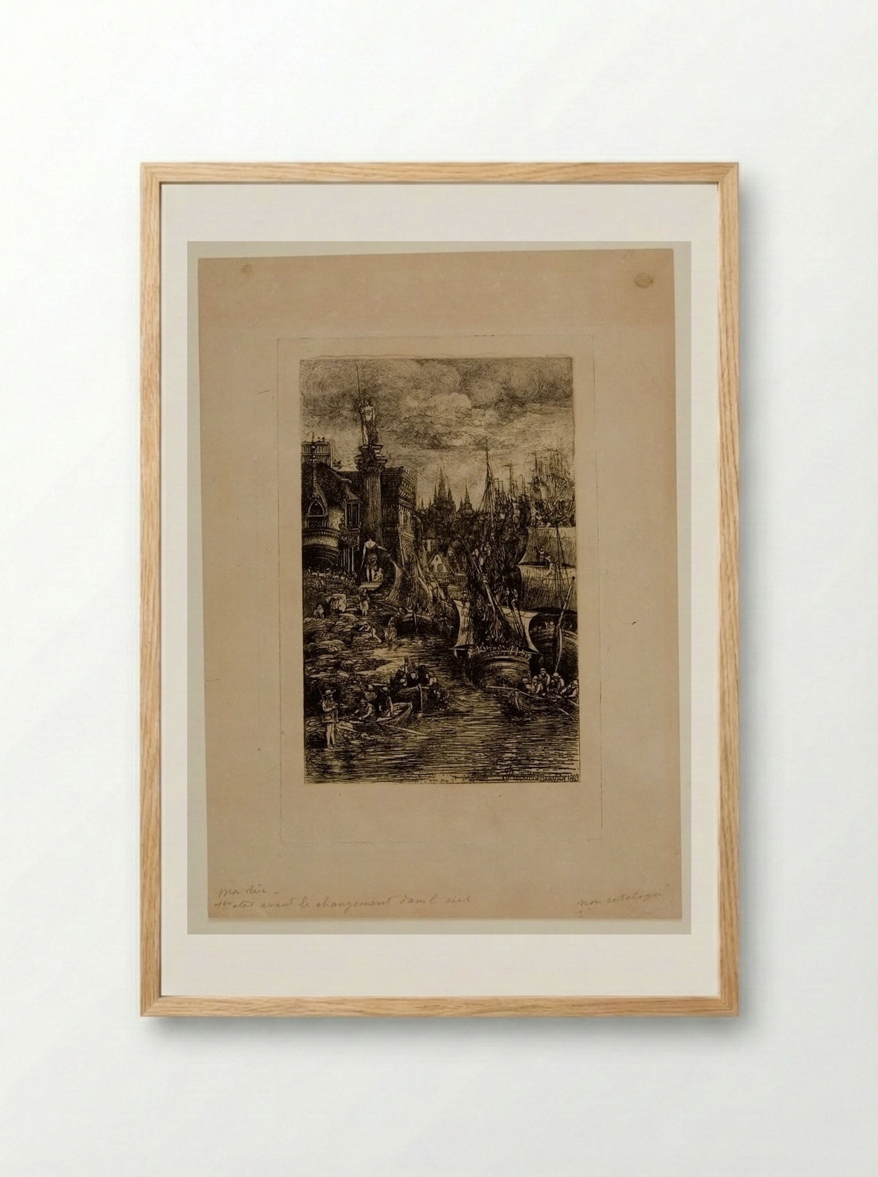 My Dream (second version) - Rodolphe Bresdin - Framed Print Wood