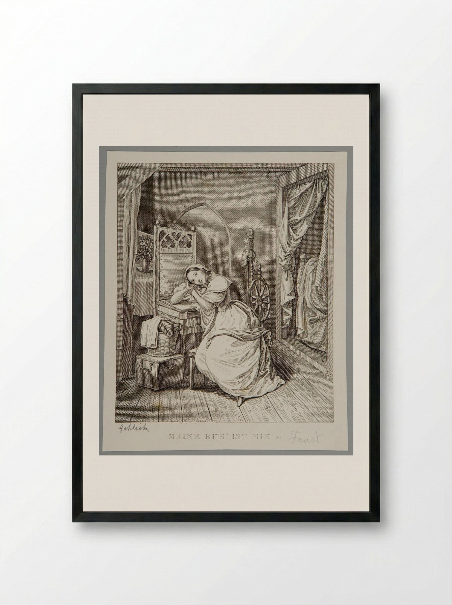 My Peace of Mind is gone - Adolf Hohneck - Framed Print Black