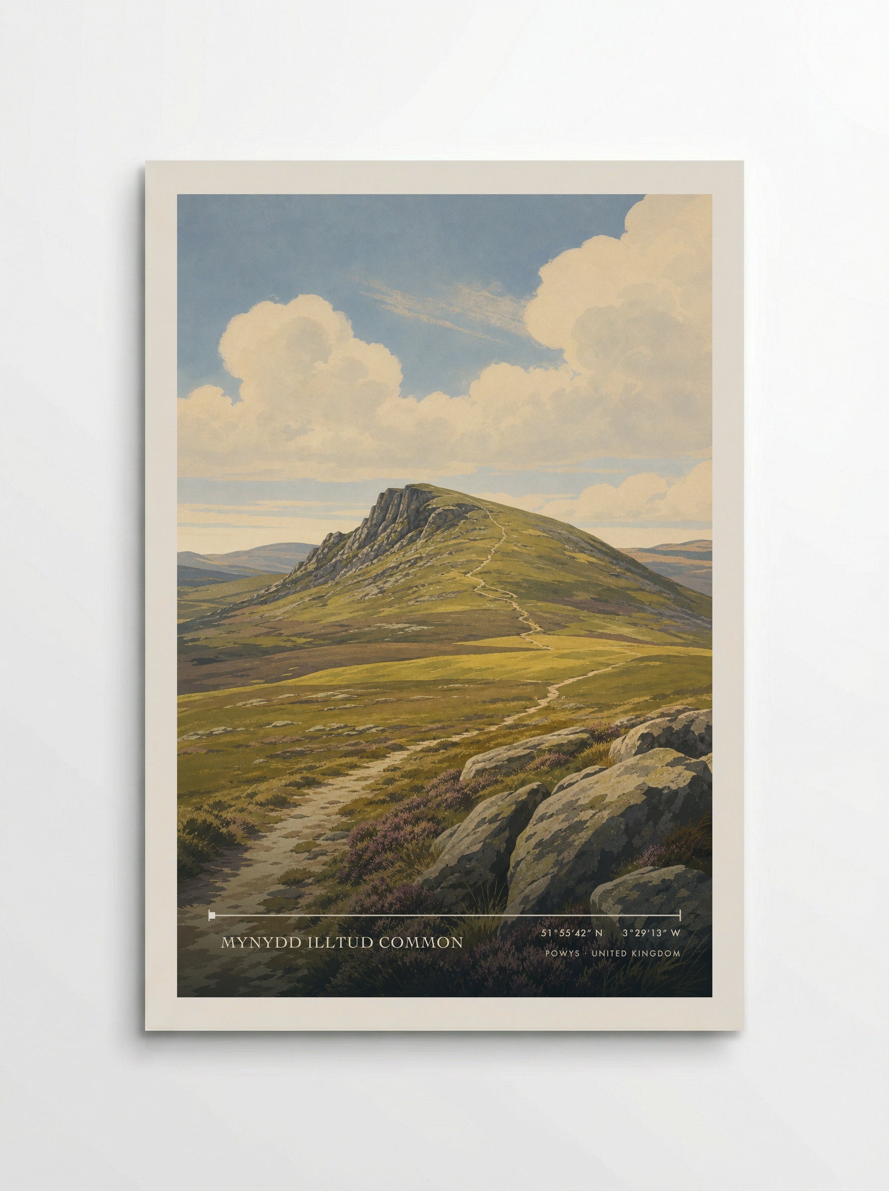 Mynydd Illtud Common Powys United Kingdom Travel Poster - Poster