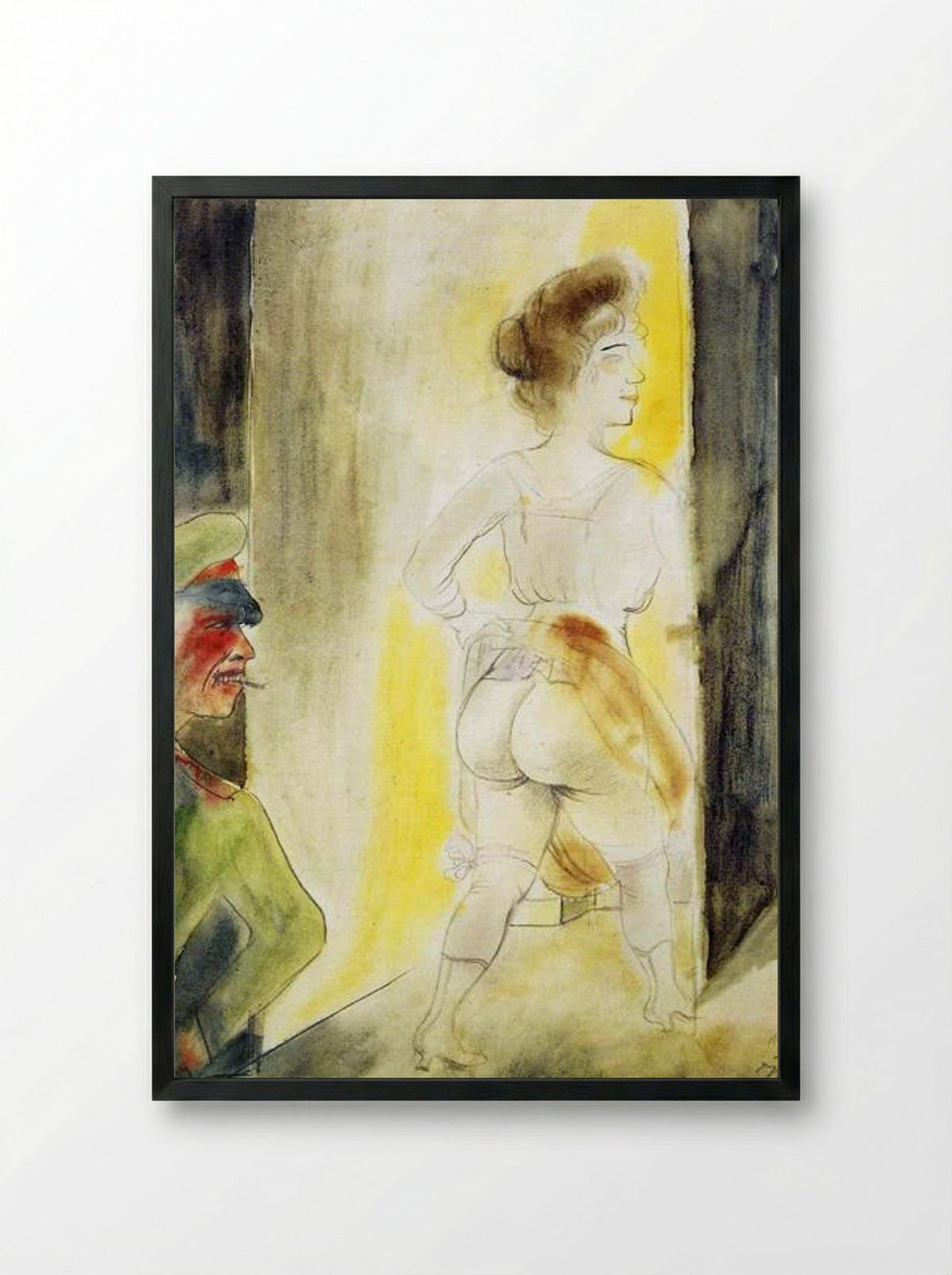 Myself in Brussels - Otto Dix - Framed Print Black