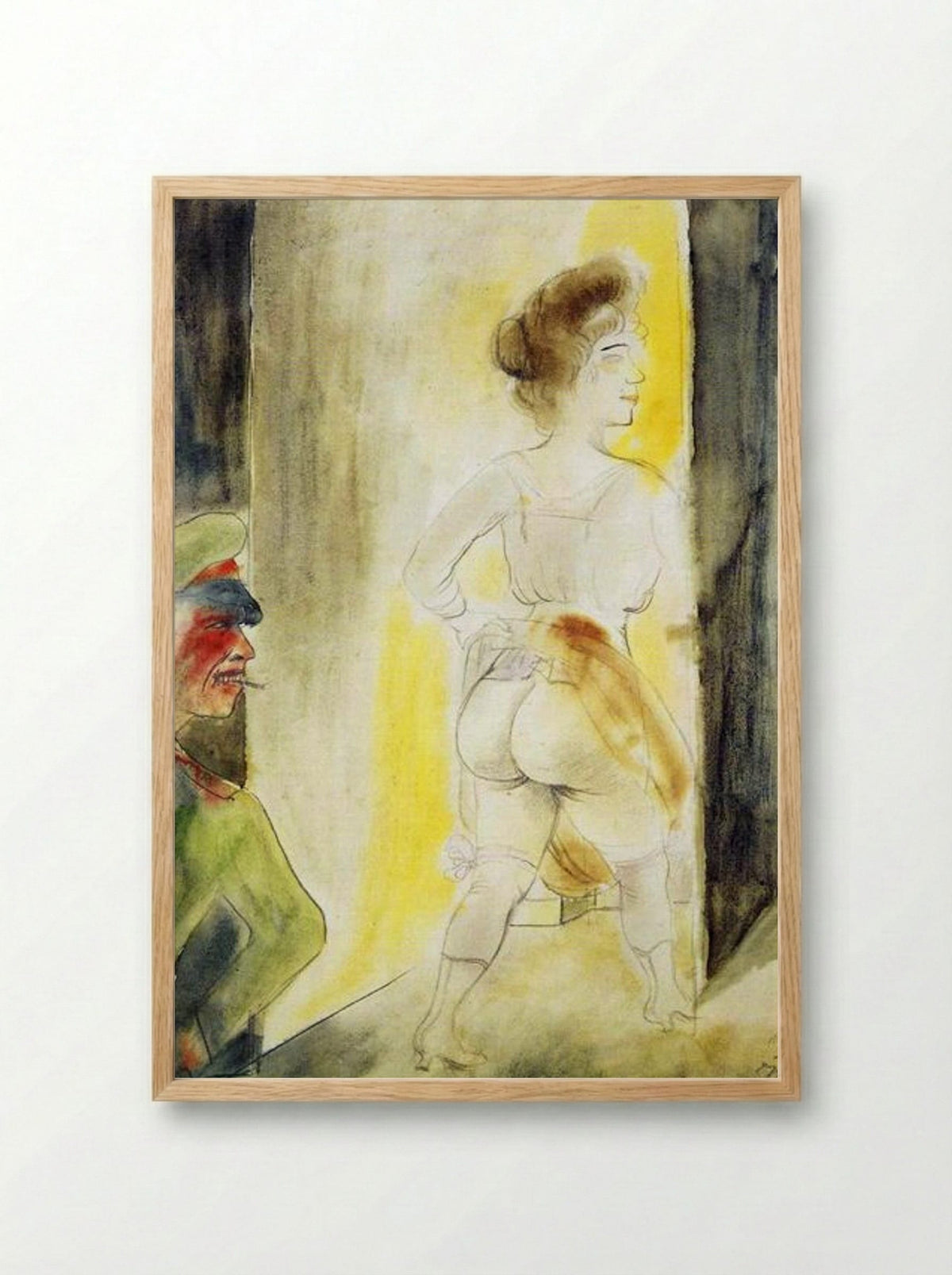 Myself in Brussels - Otto Dix - Framed Print Wood