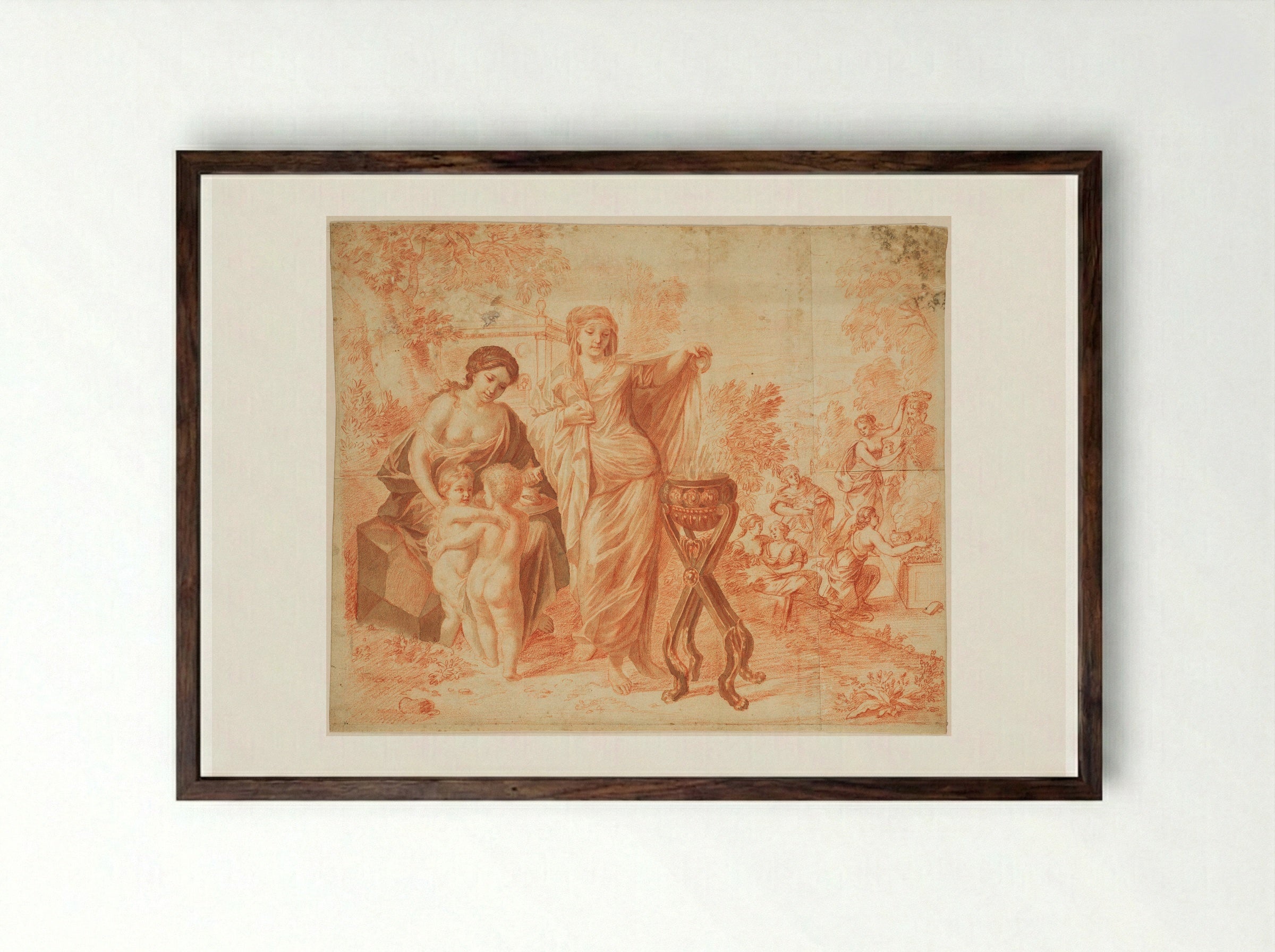 Mythological Scene: The Golden Age (Aetas Aurea) - Gérard de Lairesse - Framed Print Dark Wood