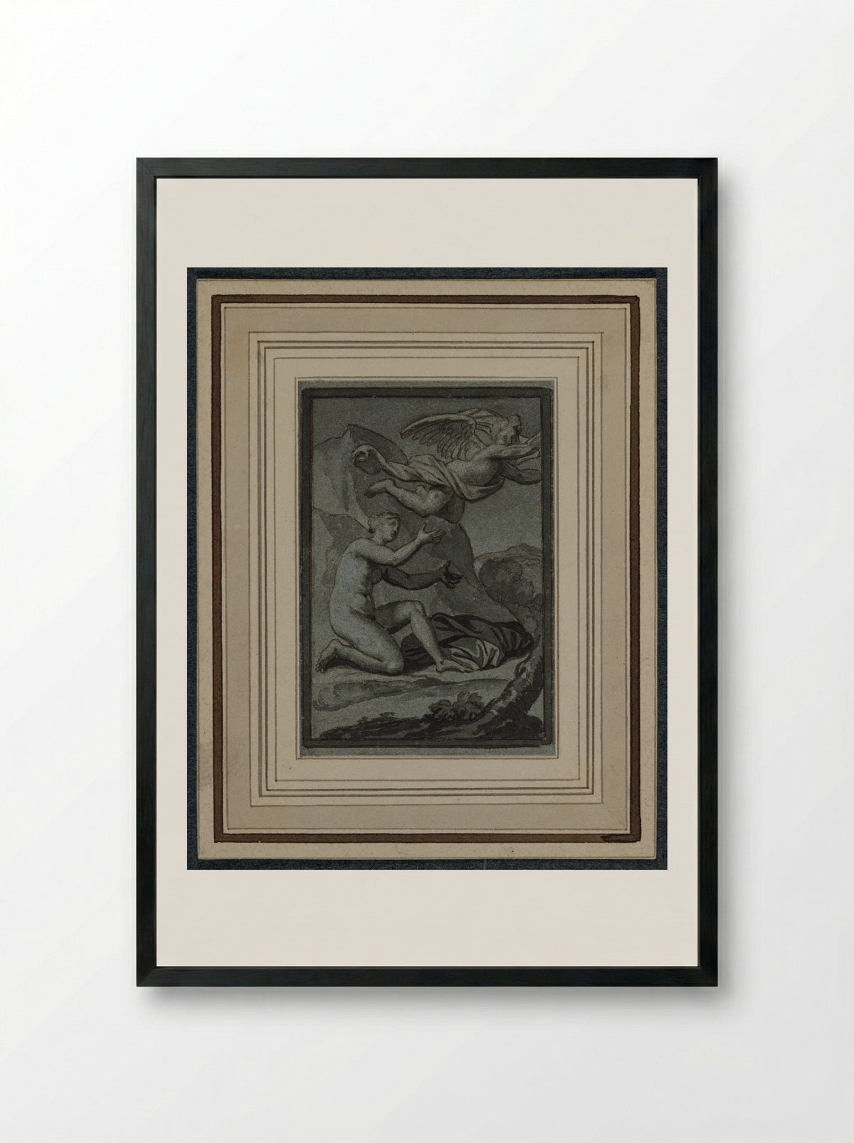 Mythological Scene - Louis Cheron - Framed Print Black