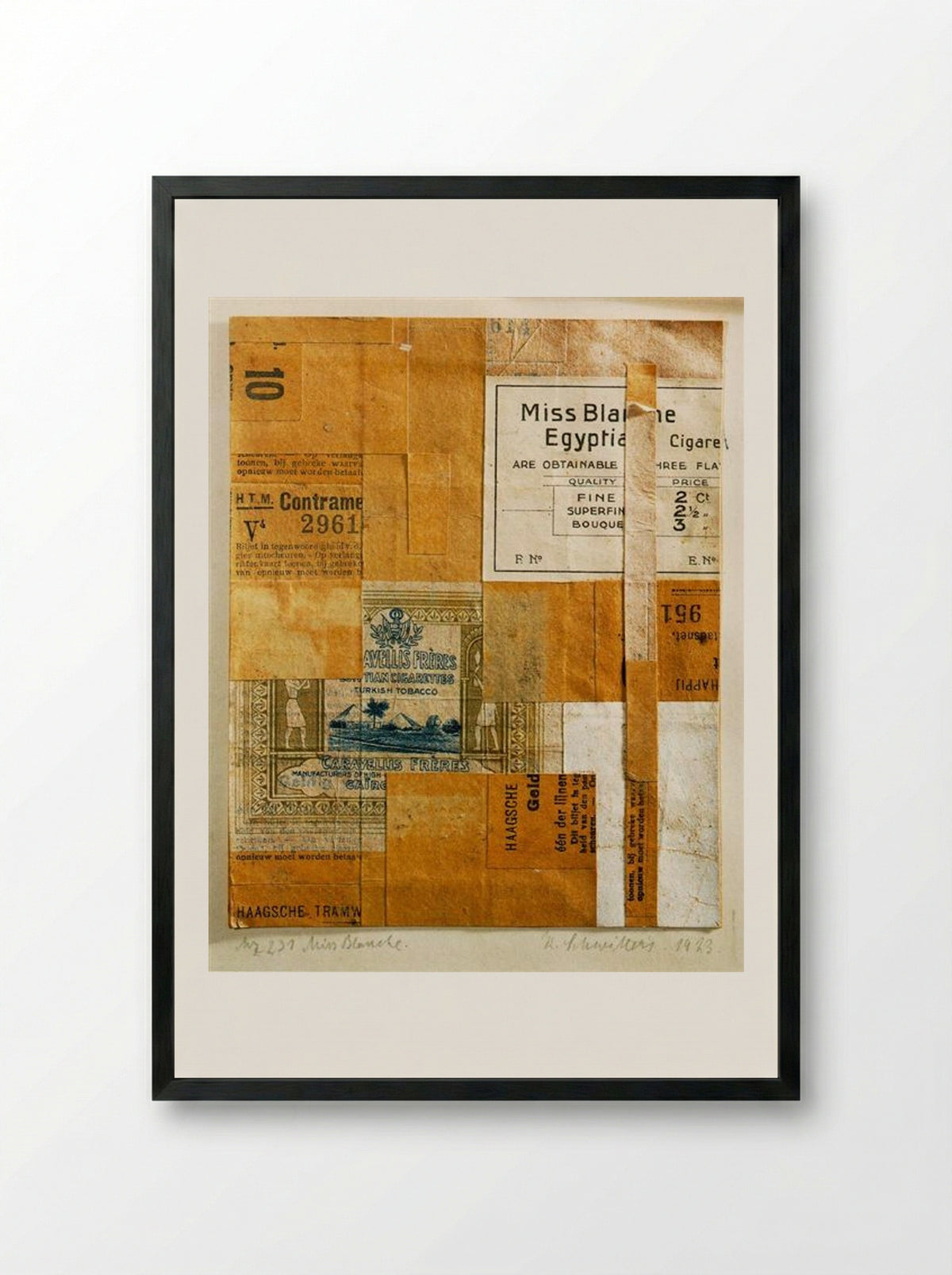 Mz 231. Miss Blanche - Kurt Schwitters - Framed Print Black