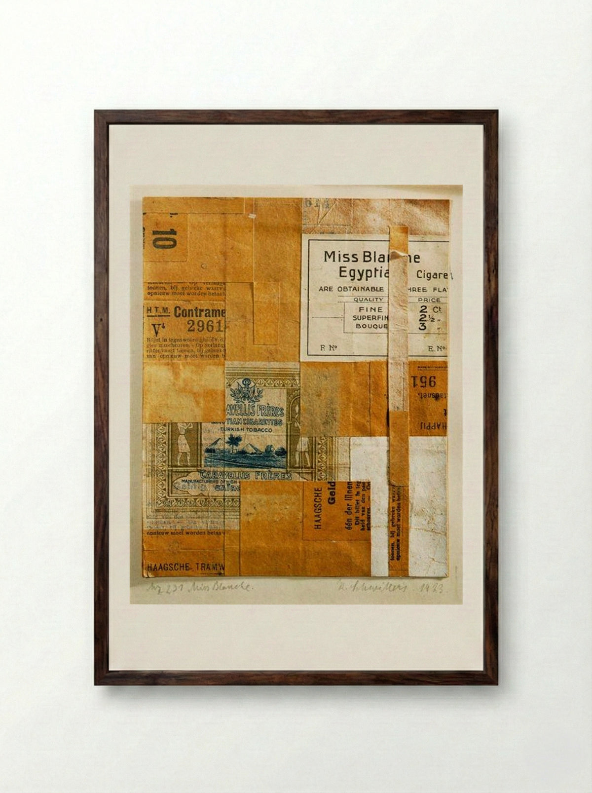 Mz 231. Miss Blanche - Kurt Schwitters - Framed Print Dark Wood