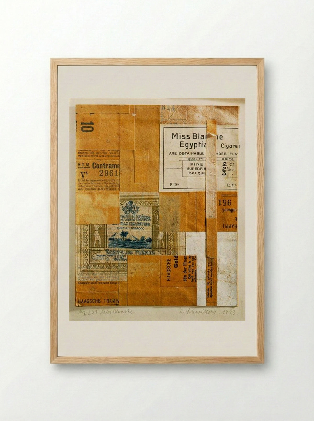 Mz 231. Miss Blanche - Kurt Schwitters - Framed Print Wood
