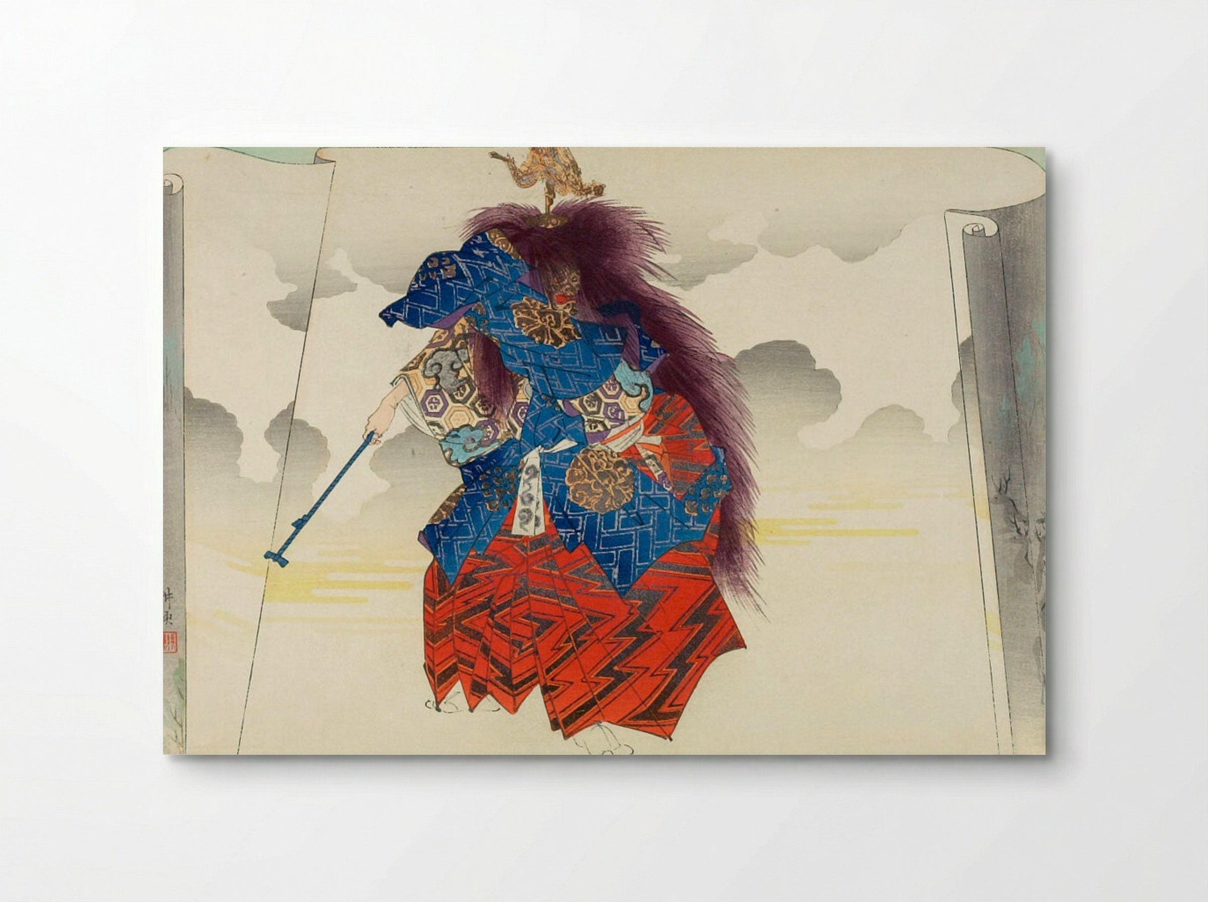 Nō Actor Portraying a Sorcerer - Tsukioka Kōgyo - Poster