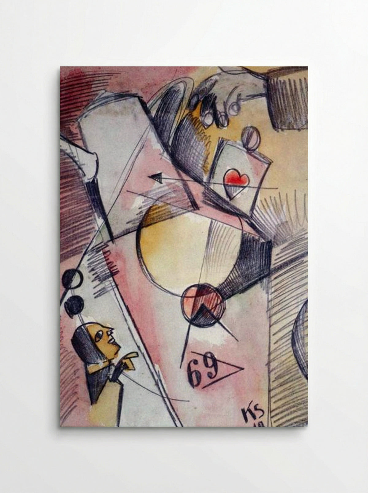 N Watercolor 1. (The Heart Goes from Sugar to Coffee) - Kurt Schwitters - Poster