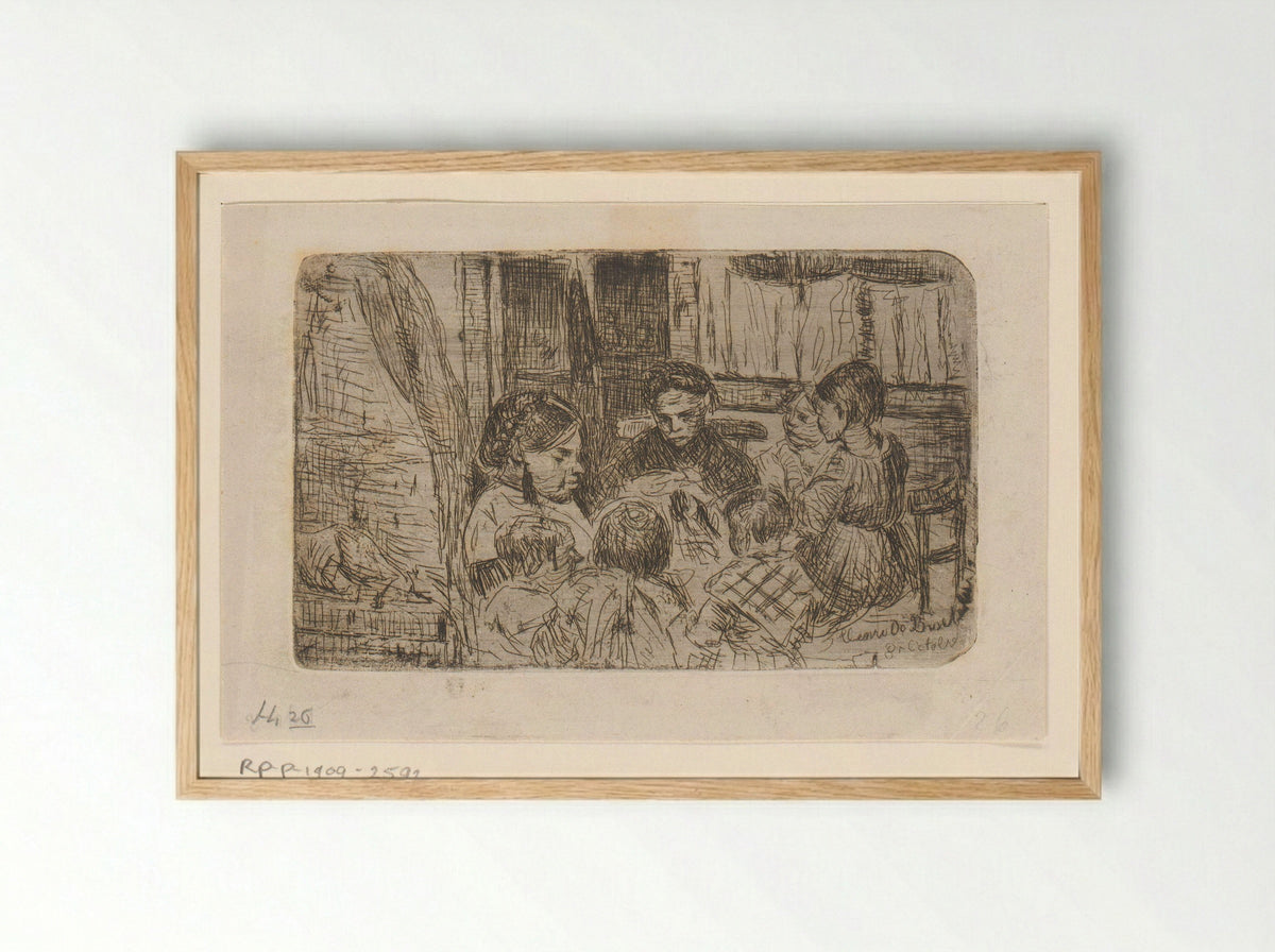 Naailes (The Sewing Lesson) - Henri de Braekeleer - Framed Print Wood