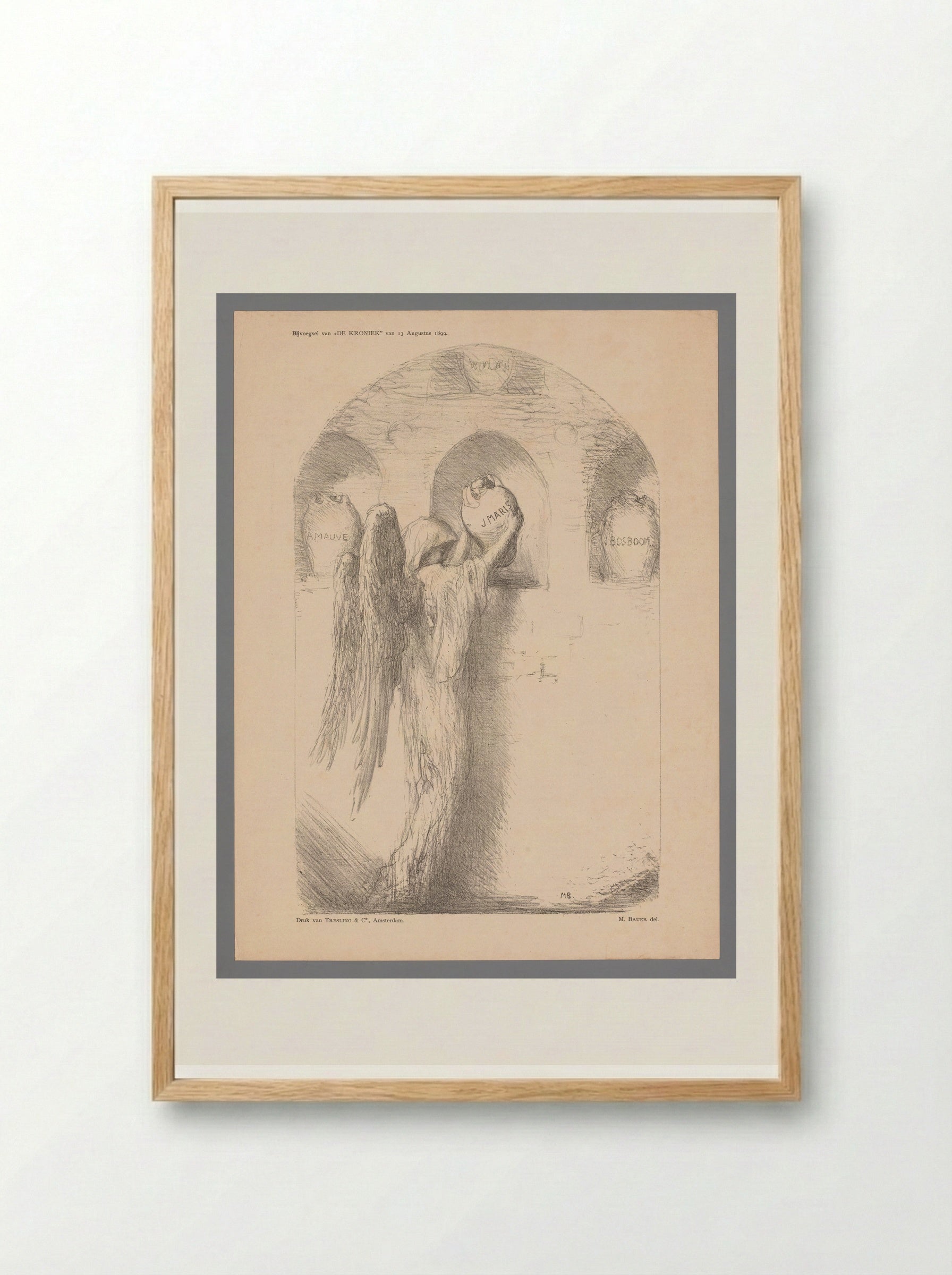 Naar aanleiding van de dood van Jacob Maris - Marius Bauer - Framed Print Wood