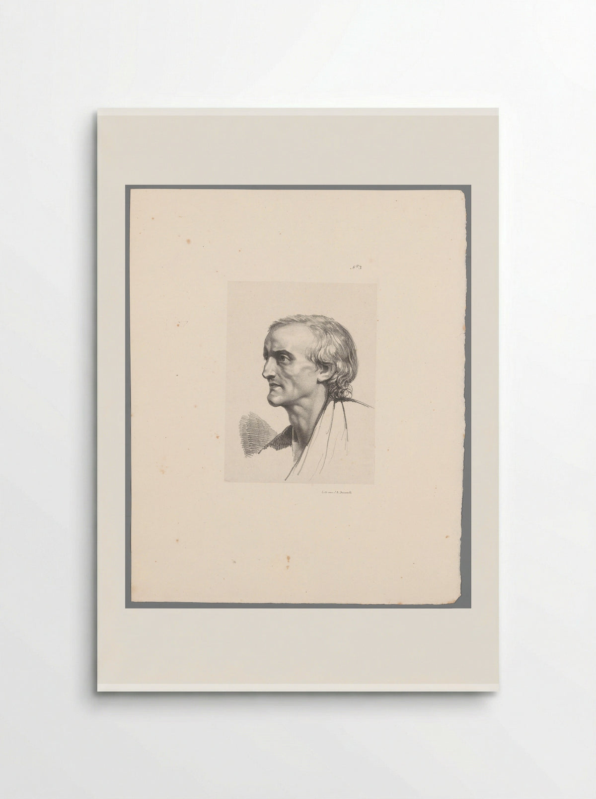 Naar links kijkende man - Jean Augustin Daiwaille - Poster