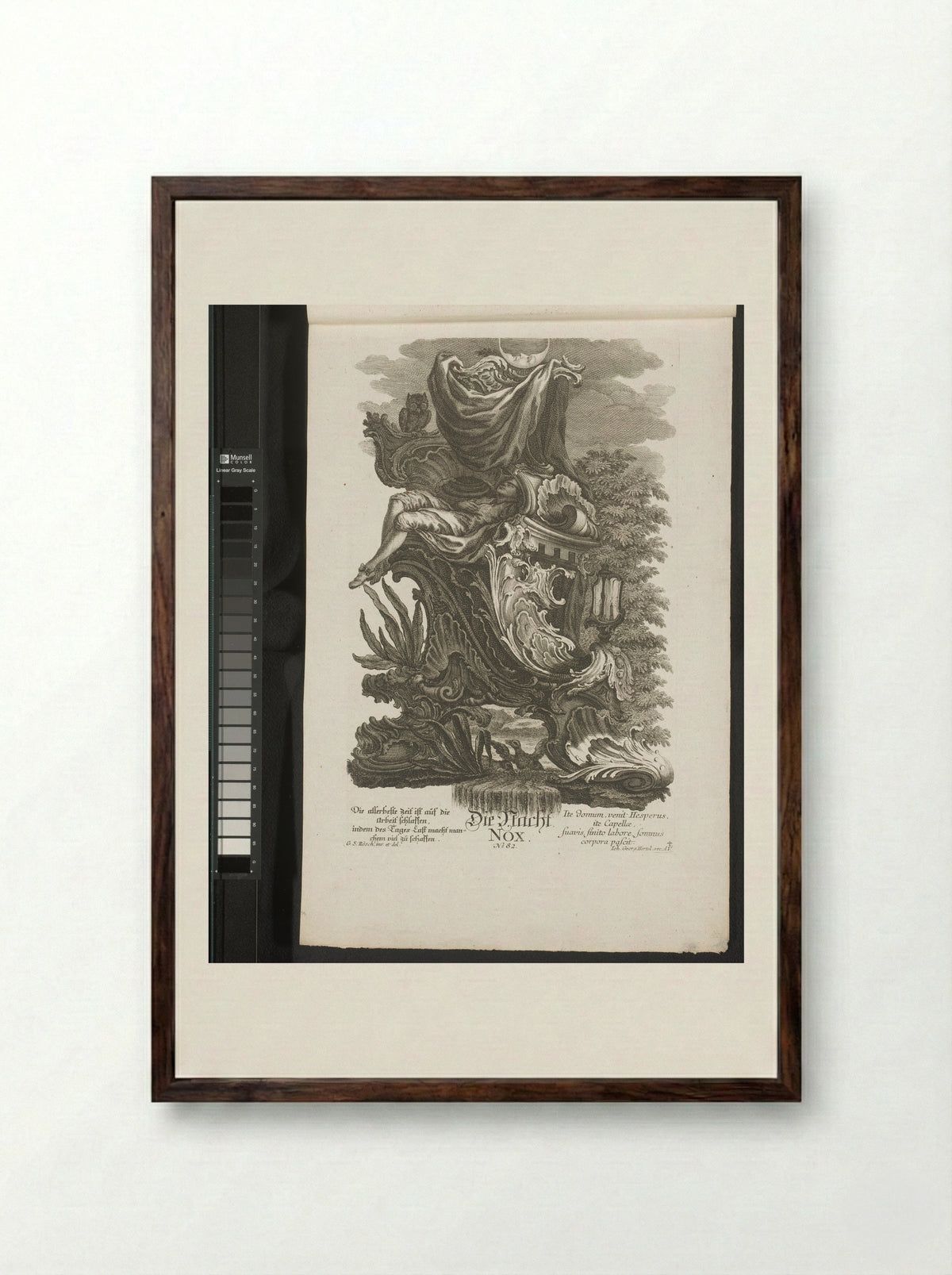 Nacht (Nox) - Jakob Wangner - Framed Print Dark Wood