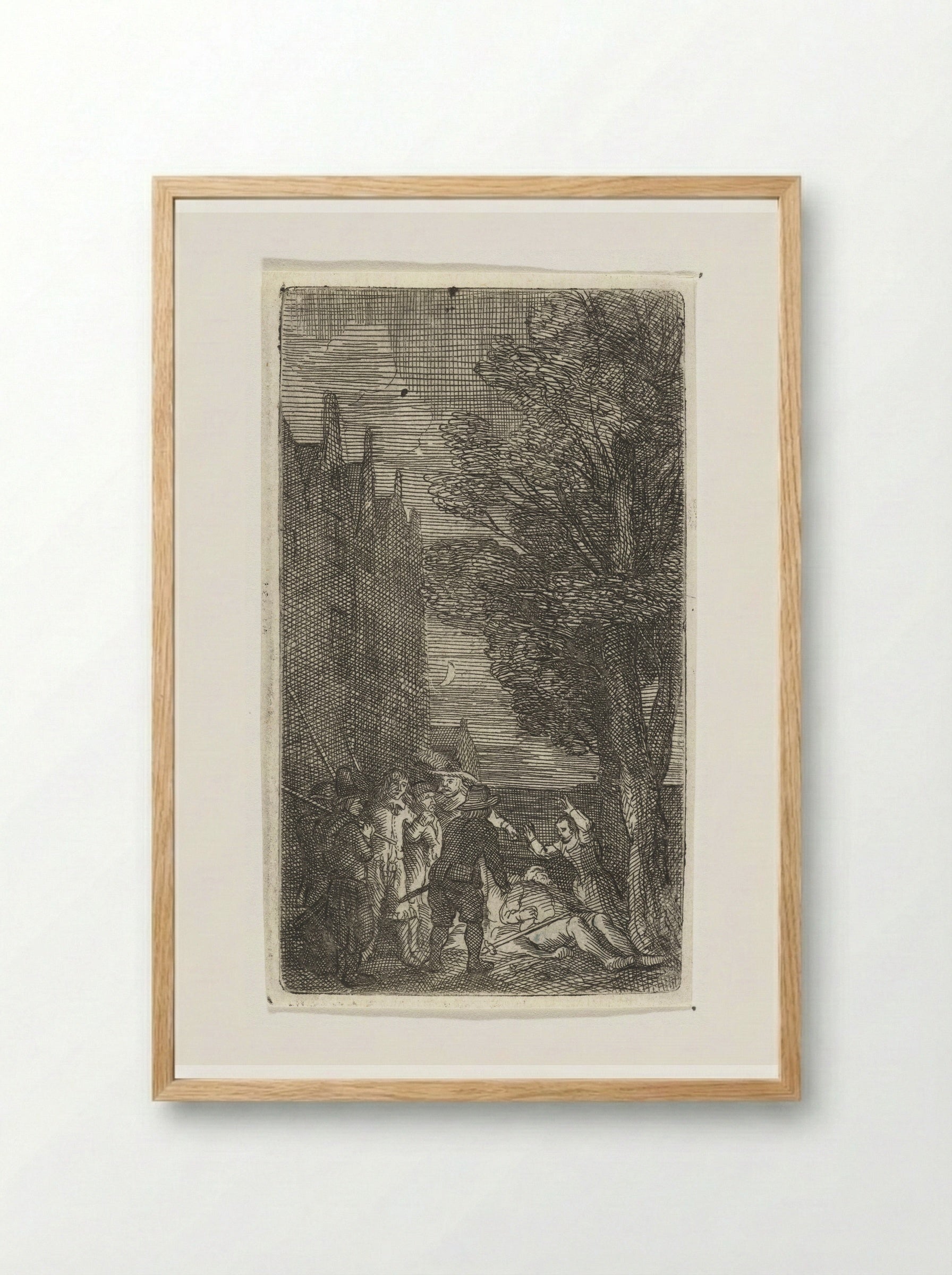 Nachtelijke moord - Samuel van Hoogstraten - Framed Print Wood