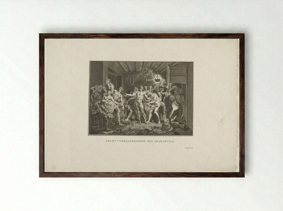 Nachtvergaderingen der Adamieten - Jan Lucas van der Beek - Framed Print Dark Wood