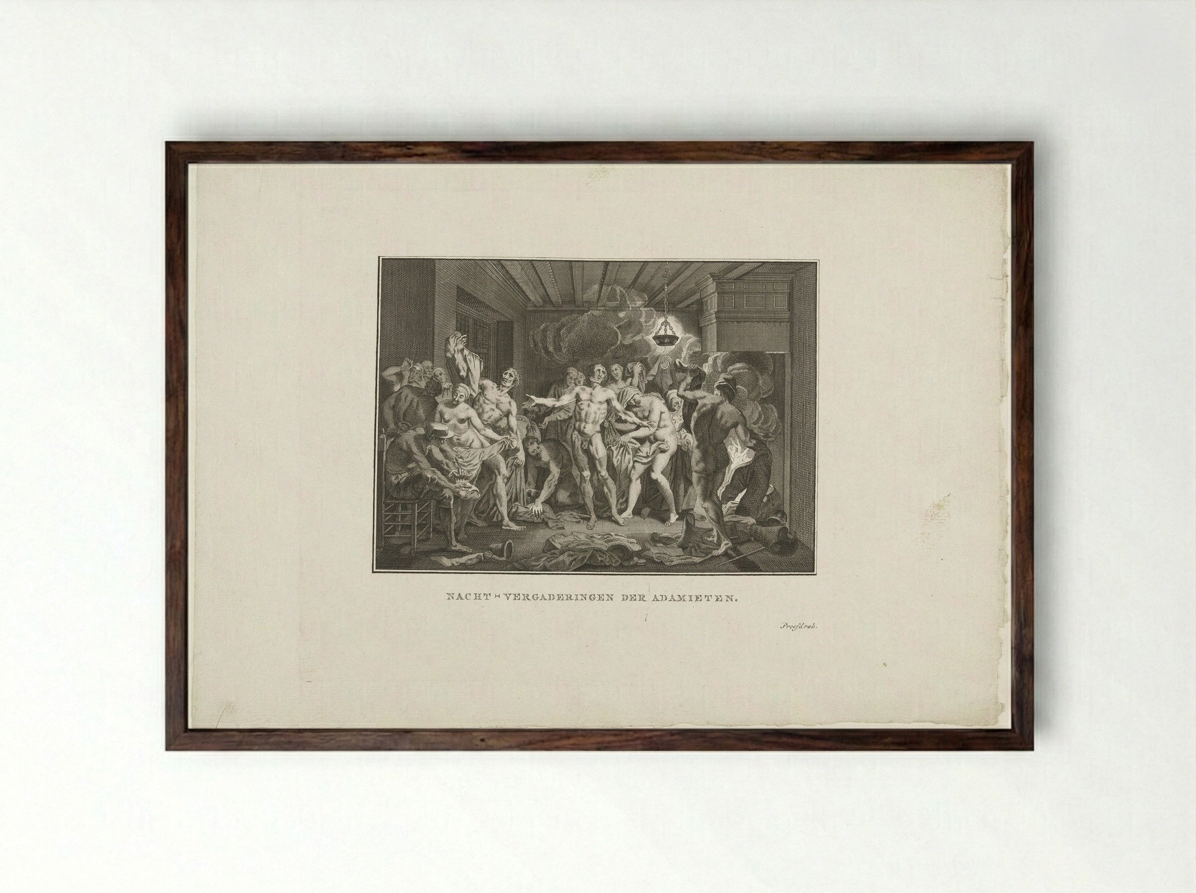 Nachtvergaderingen der Adamieten - Jan Lucas van der Beek - Framed Print Dark Wood