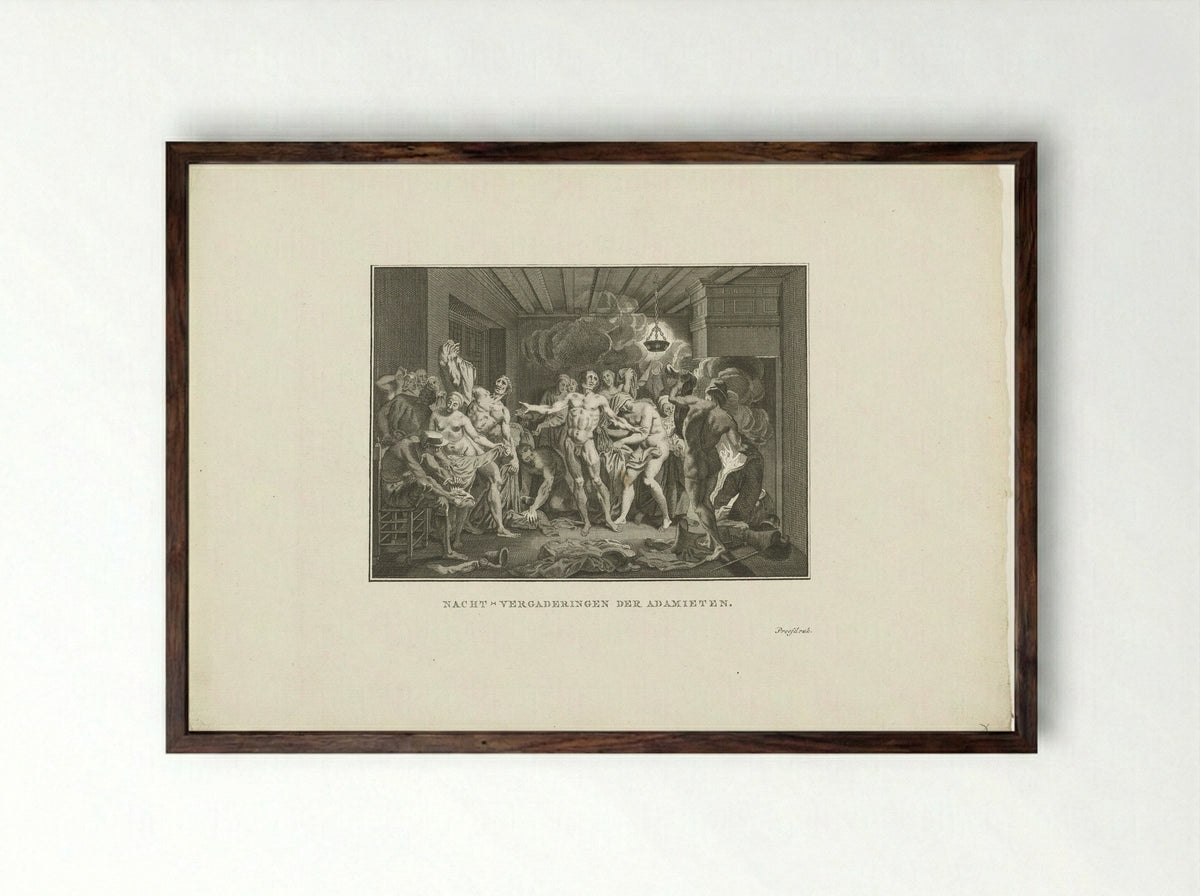 Nachtvergaderingen der Adamieten - Jan Lucas van der Beek - Framed Print Dark Wood