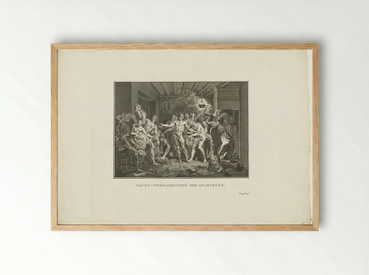 Nachtvergaderingen der Adamieten - Jan Lucas van der Beek - Framed Print Wood