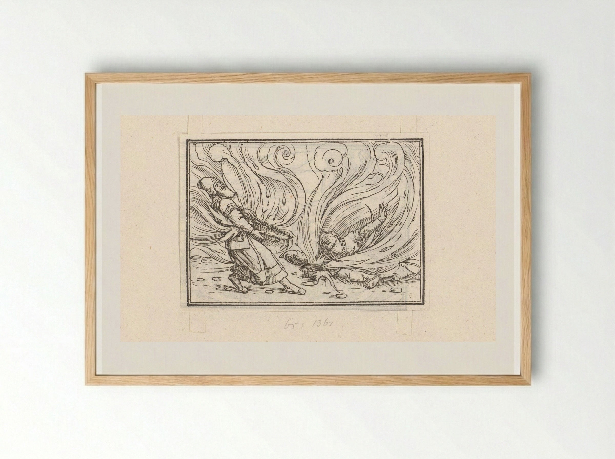 Nadab and Abihu Consumed by Fire - Veit Rudolf Specklin - Framed Print Wood