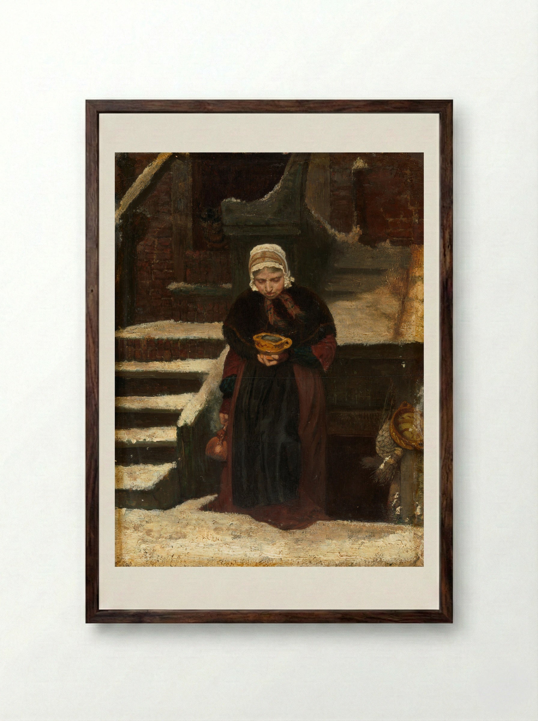 Nadagen (Later Days) - August Allebé - Framed Print Dark Wood