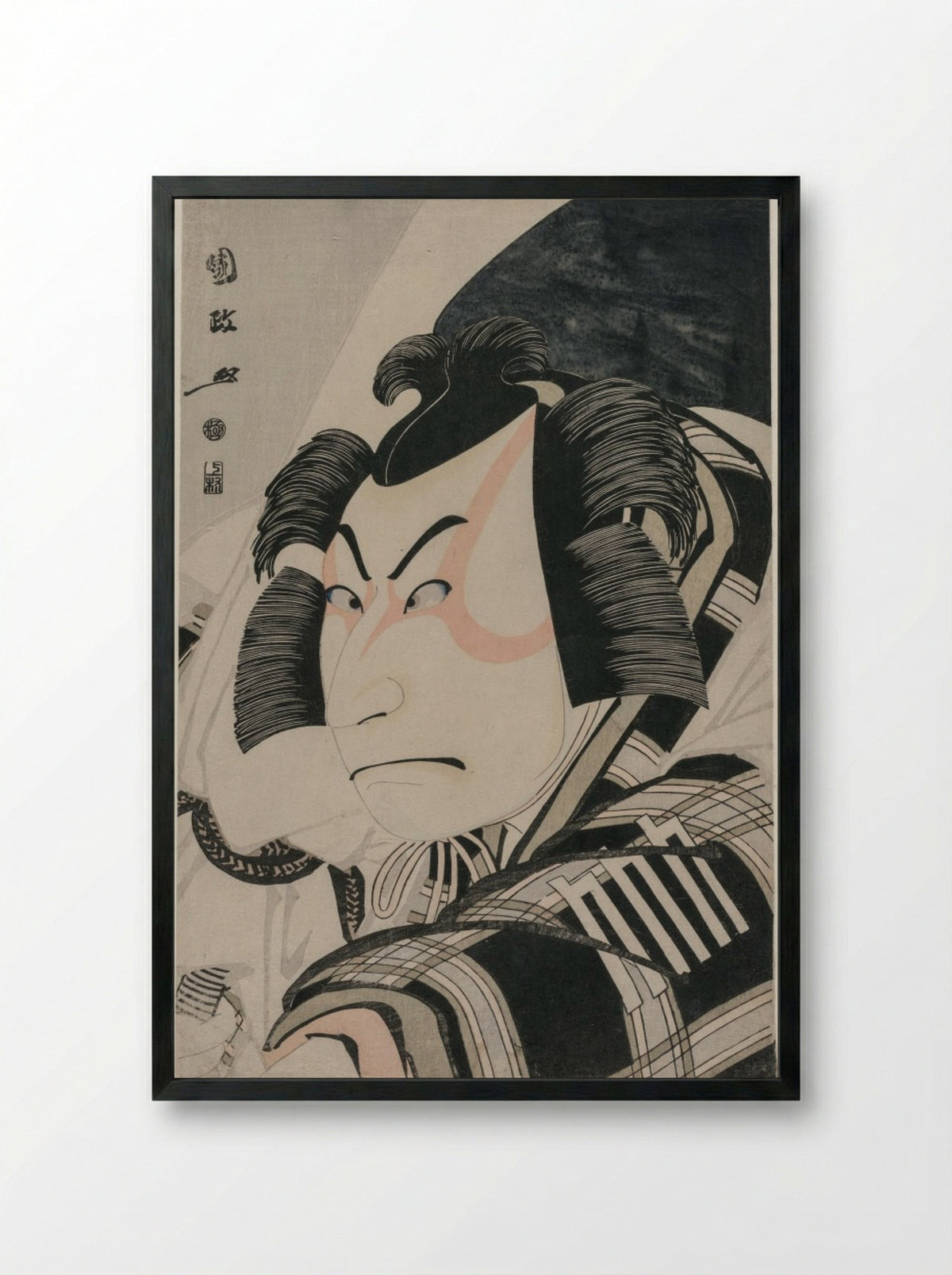 Nakamura Nakazo II as Matsuomaru in the Carriage-Stopping Scene - Utagawa Kunimasa - Framed Print Black