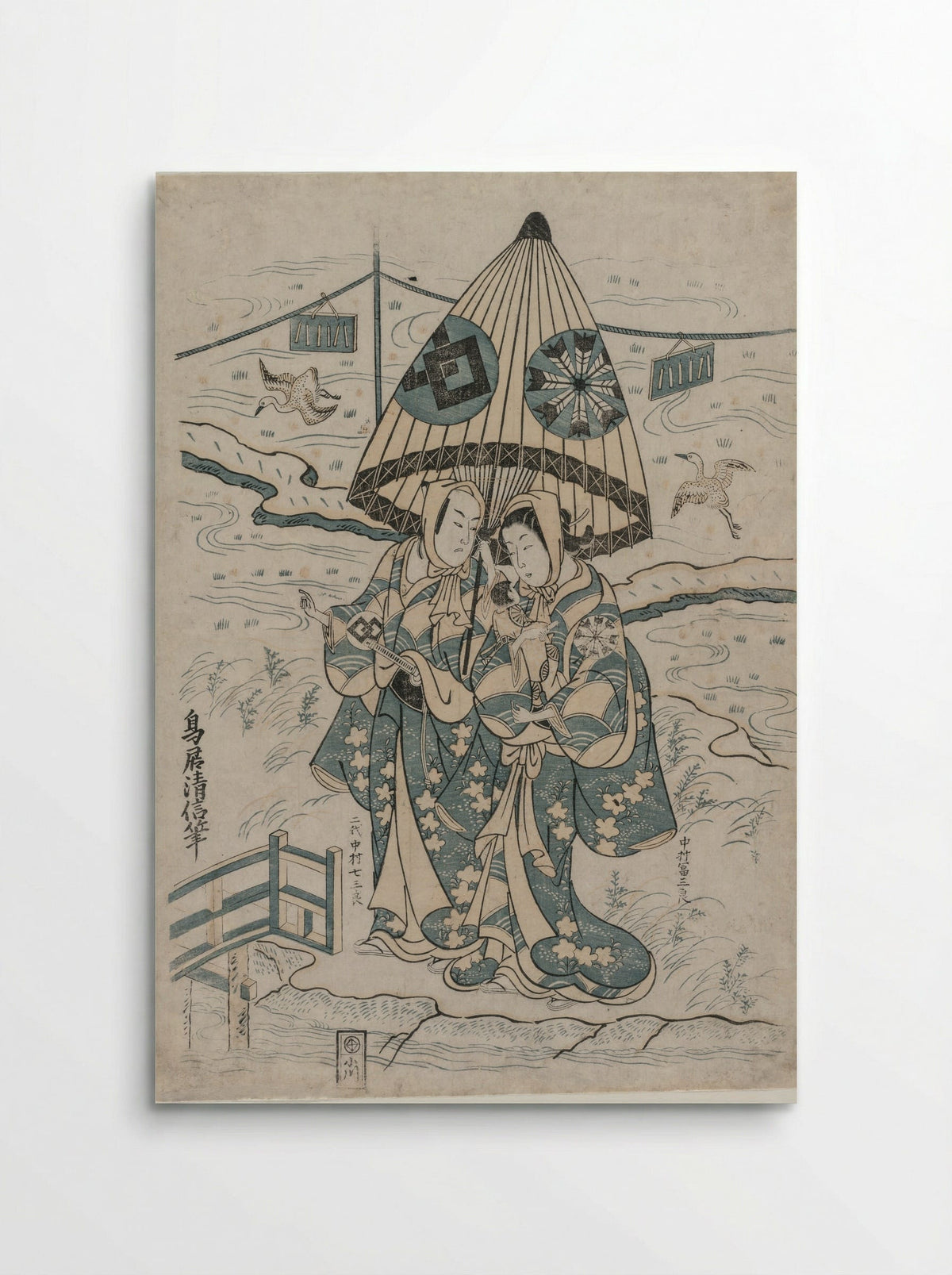 Nakamura Tomijuro and Nakamura Shichisaburo II as the Lovers Agemaki and Sukeroku - Torii Kiyonobu II - Poster