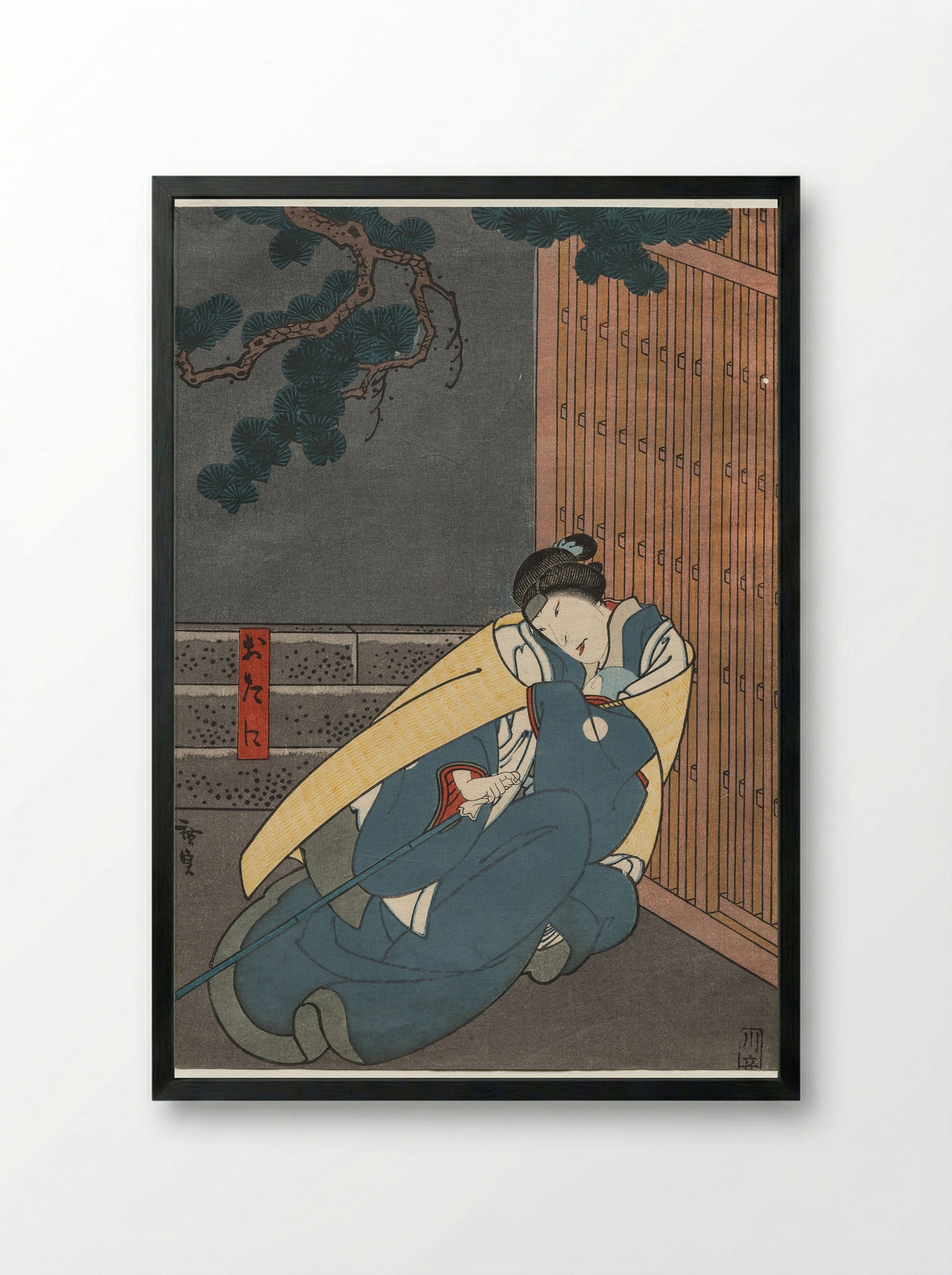 Nakayama Nanshi II as Otani - Gosōtei Hirosada - Framed Print Black