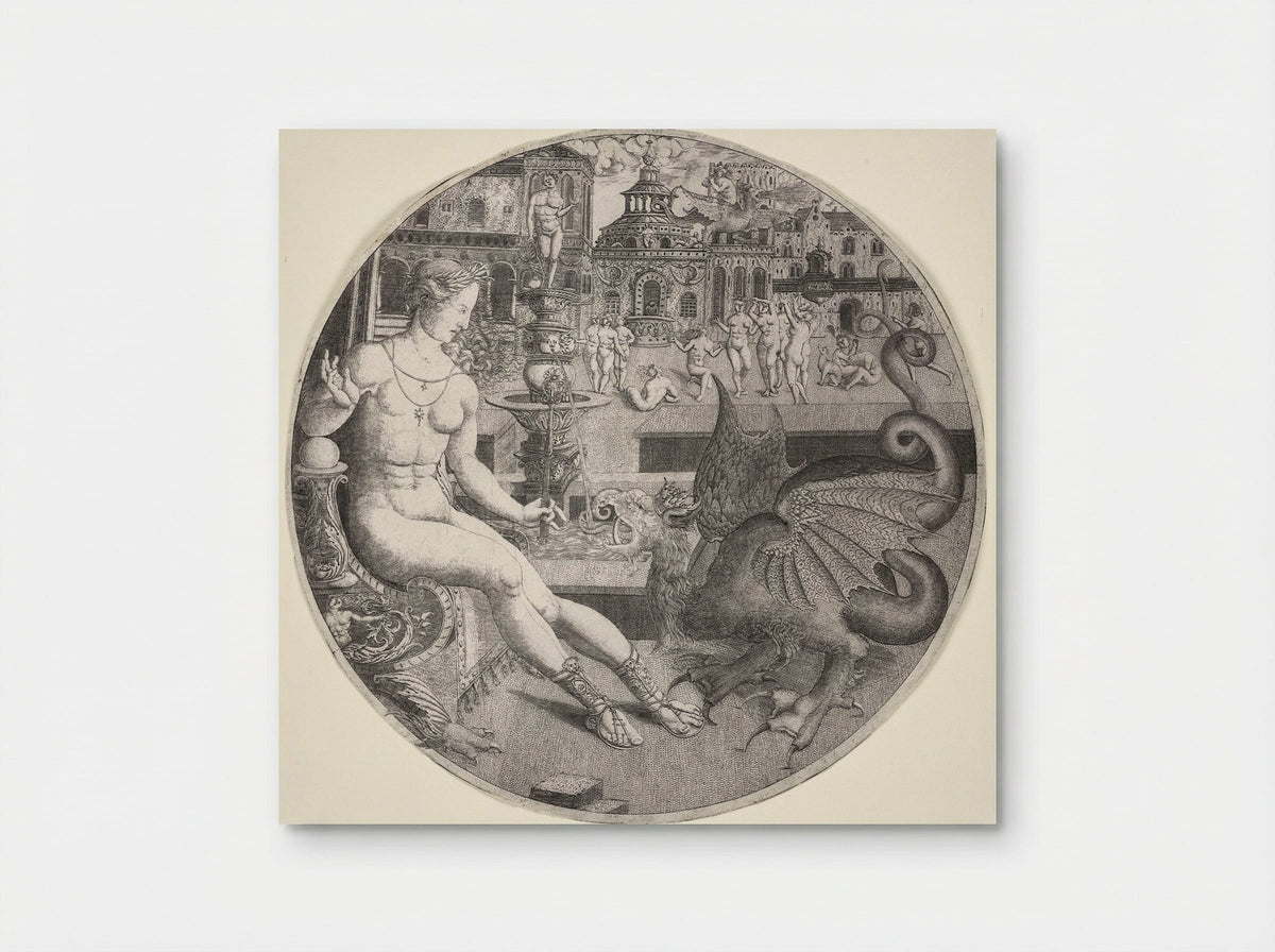 Naked Woman and a Dragon - Allaert Claesz - Poster