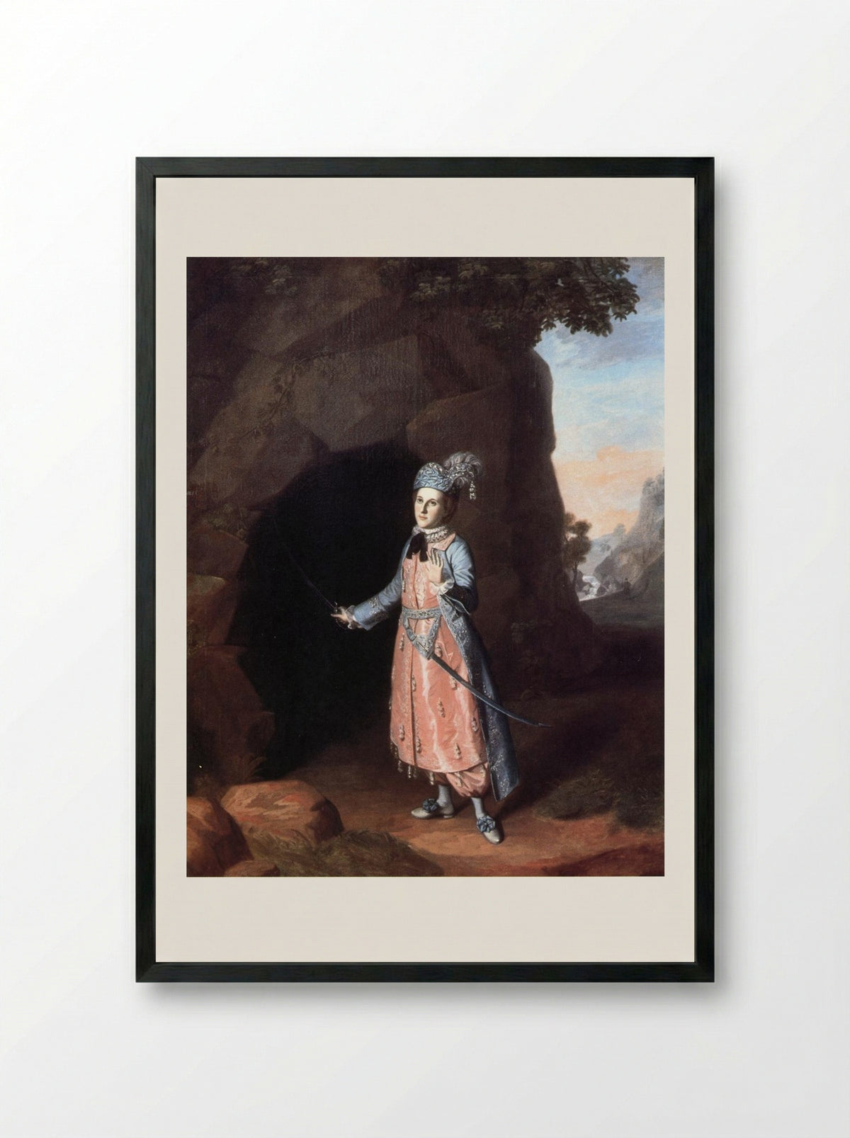 Nancy Hallam as Fidele in Shakespeare's Cymbeline - Charles Willson Peale - Framed Print Black