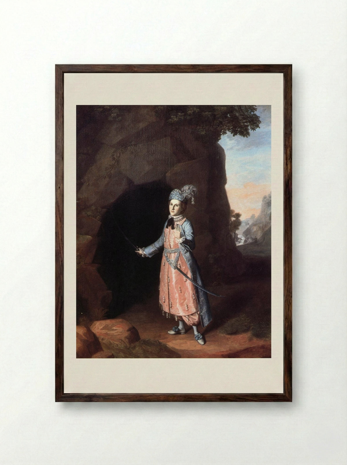 Nancy Hallam as Fidele in Shakespeare's Cymbeline - Charles Willson Peale - Framed Print Dark Wood