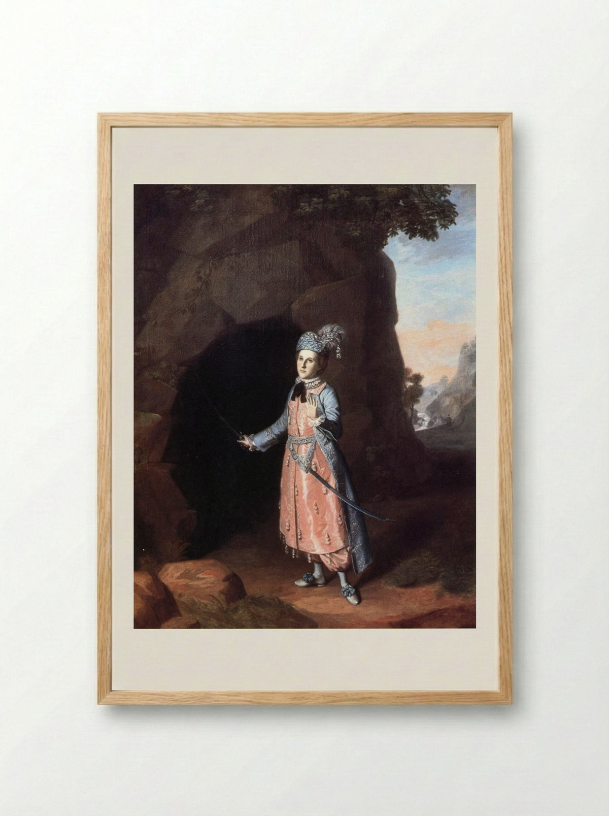 Nancy Hallam as Fidele in Shakespeare's Cymbeline - Charles Willson Peale - Framed Print Wood