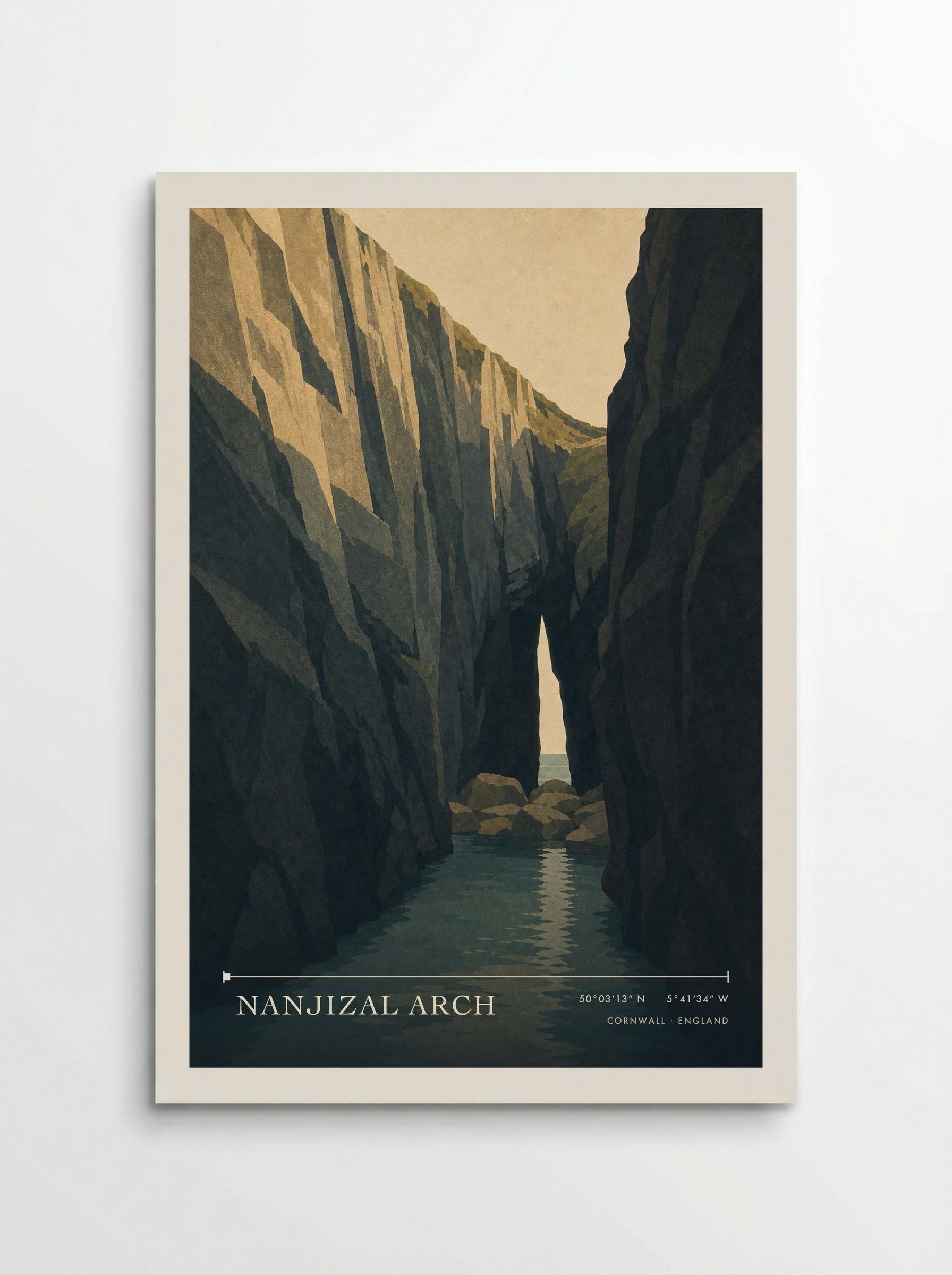 Nanjizal Arch Cornwall England Travel Poster - Poster