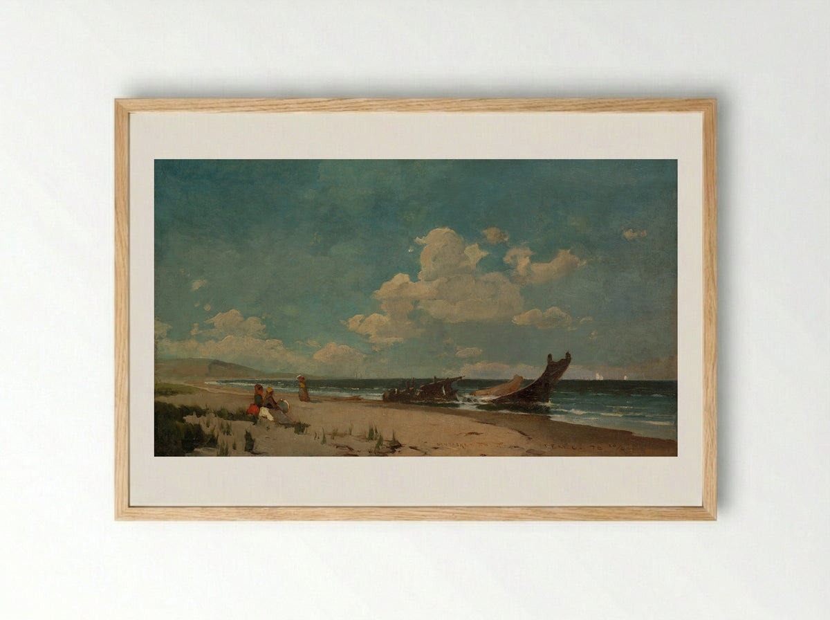 Nantasket Beach - Emil Carlsen - Framed Print Wood