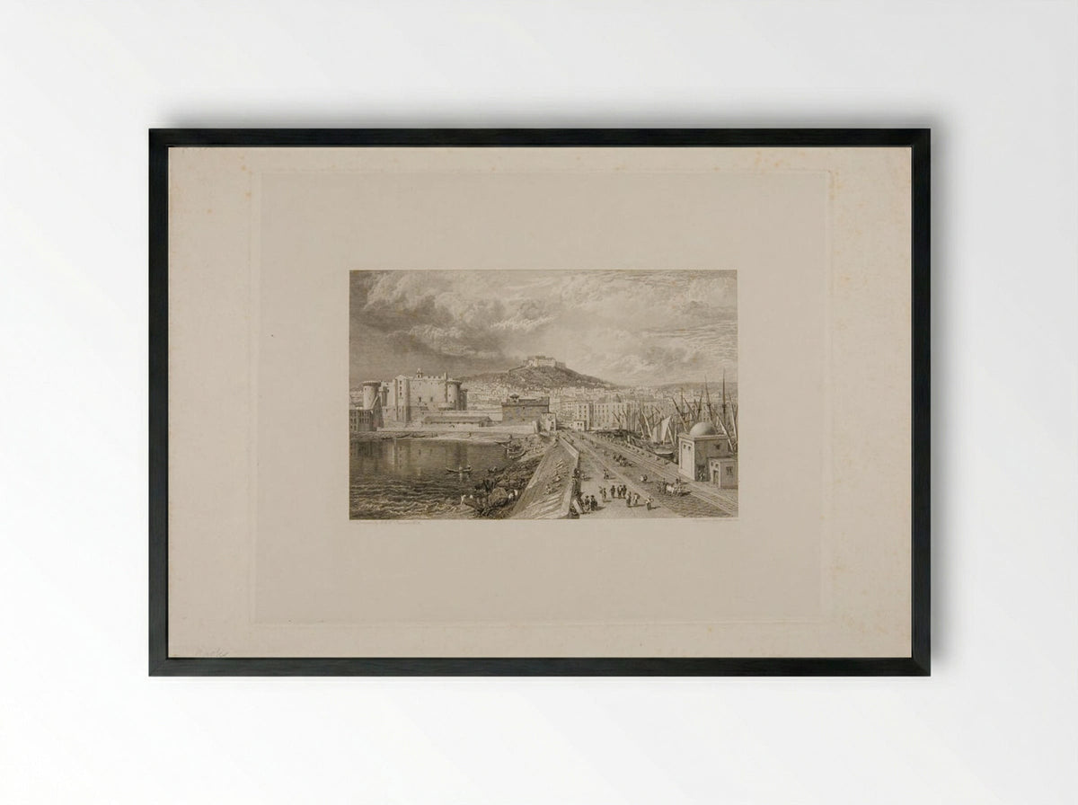 Naples from the Mole - George Cooke - Framed Print Black
