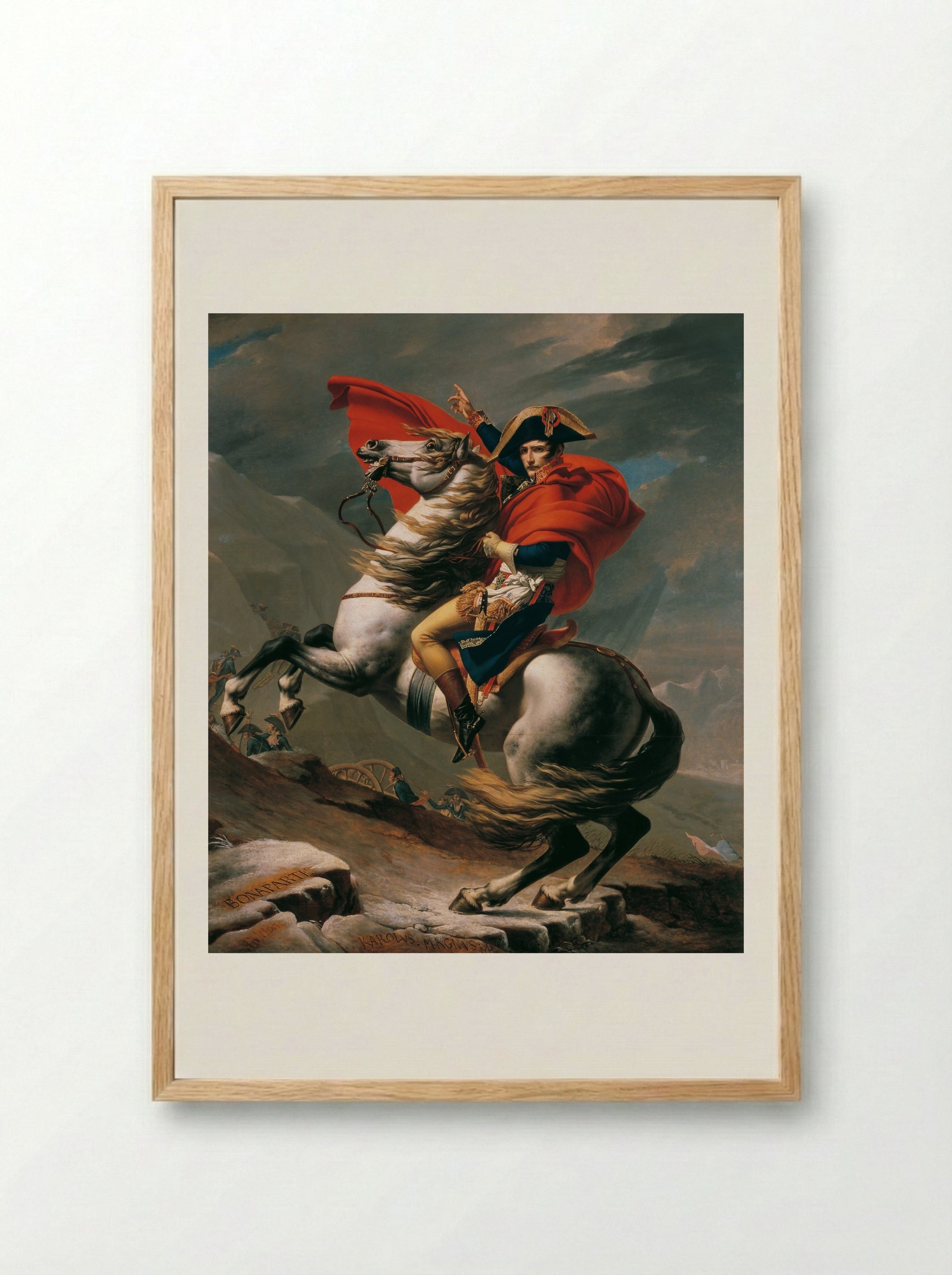 Napoleon Crossing the Alps - Jacques-Louis David - Framed Print Wood