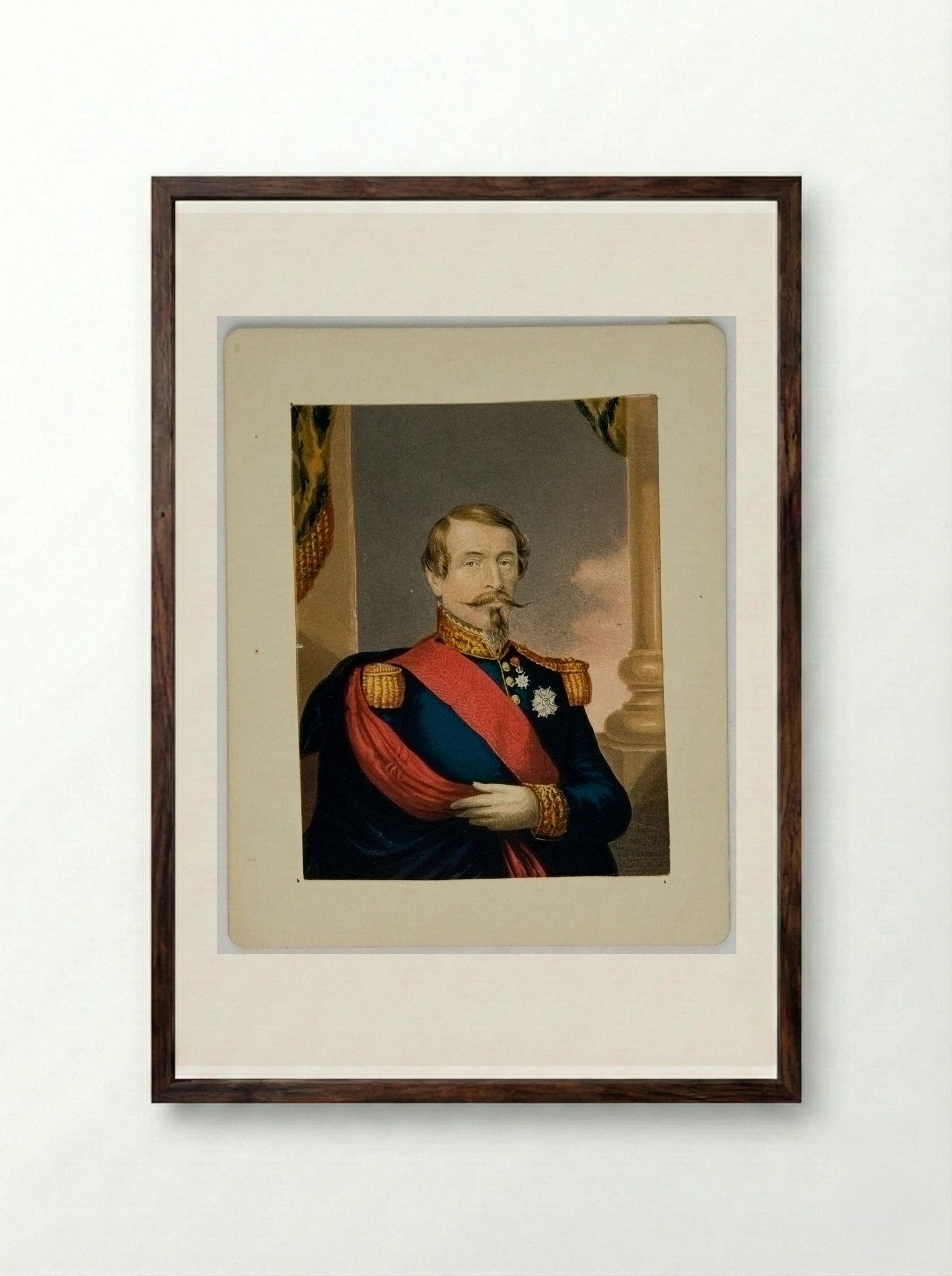 Napoleon III - George Baxter - Framed Print Dark Wood