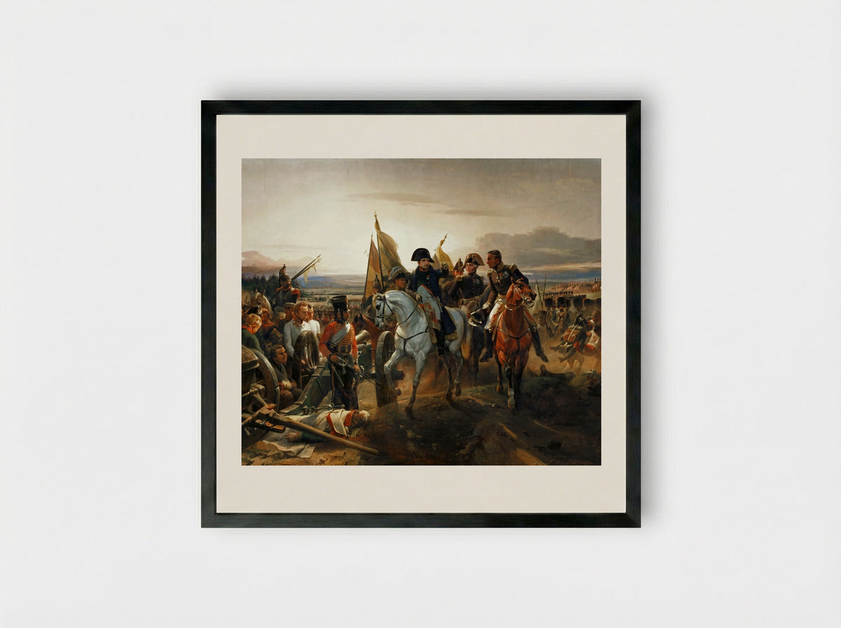 Napoleon at the Battle of Friedland - Horace Vernet - Framed Print Black