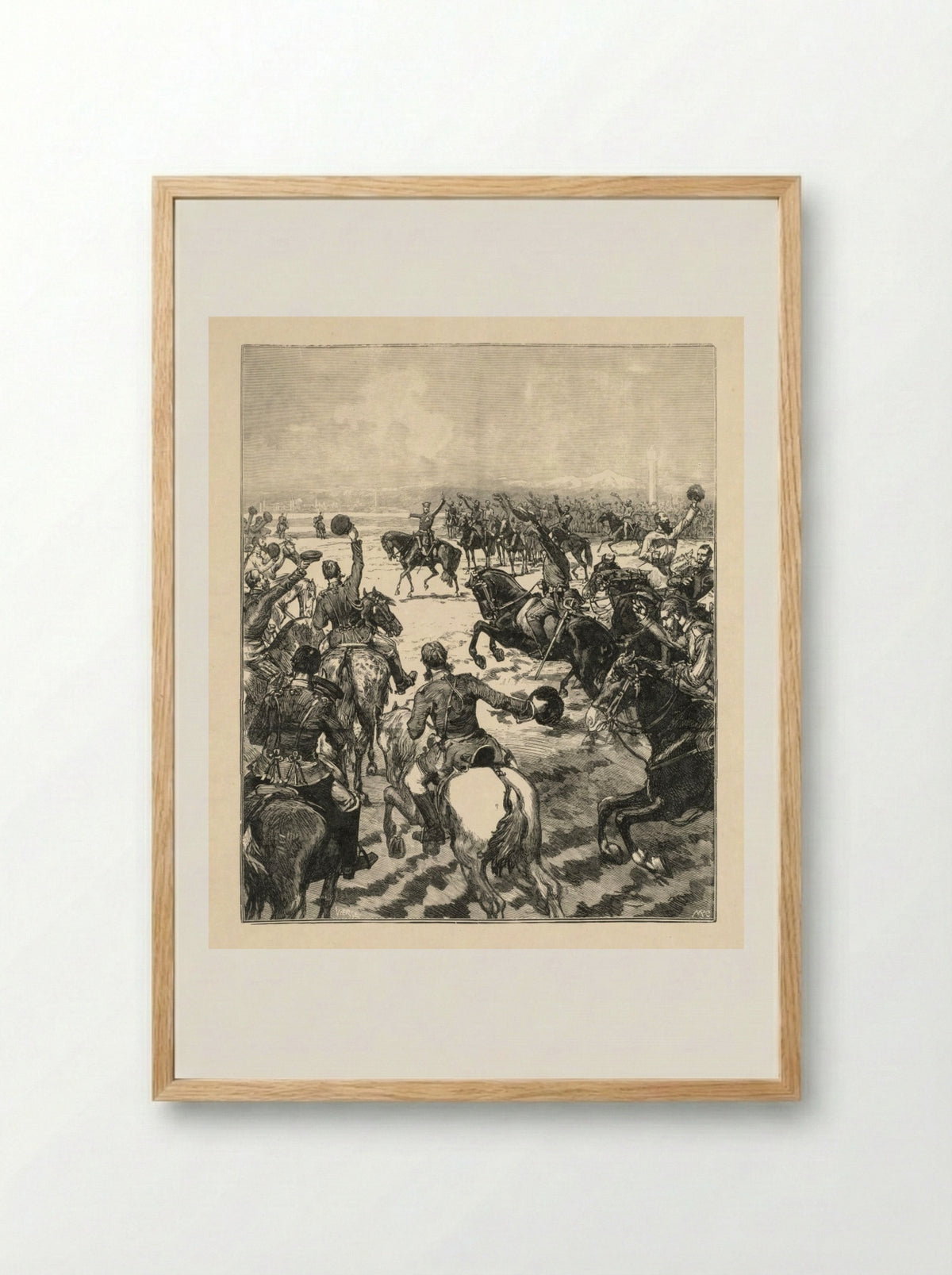 Napoleonic Battle Scene - Daniel Urrabieta Vierge - Framed Print Wood