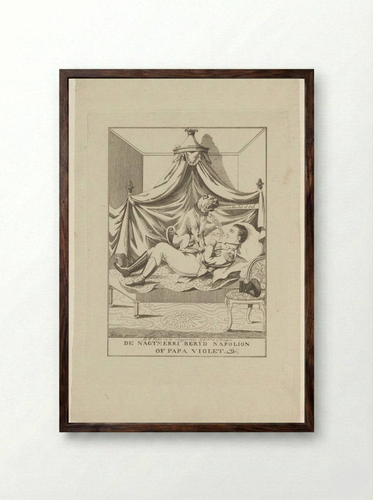 Napoleons Engelse nachtmerrie - Wijnand Esser - Framed Print Dark Wood