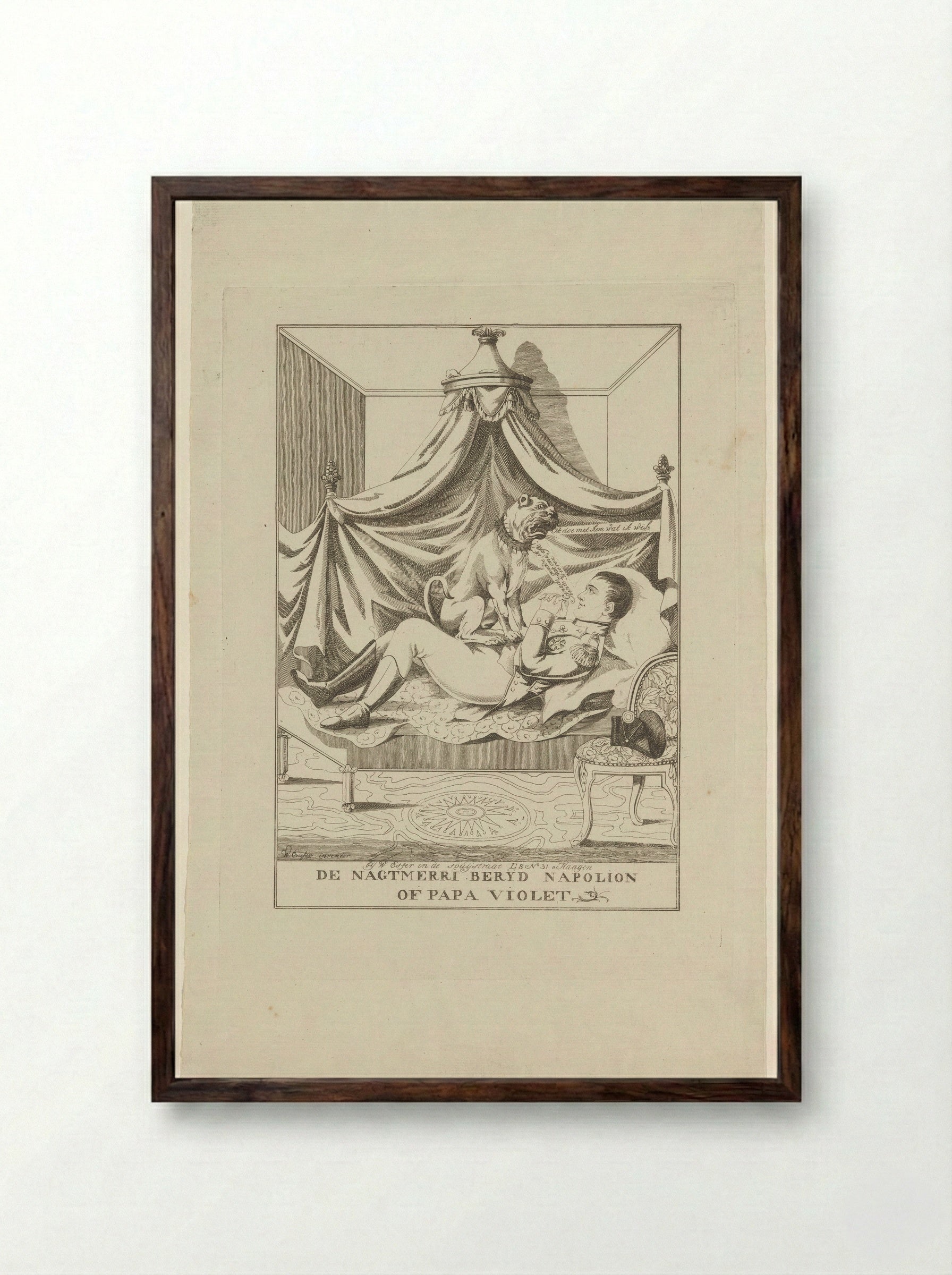 Napoleons Engelse nachtmerrie - Wijnand Esser - Framed Print Dark Wood