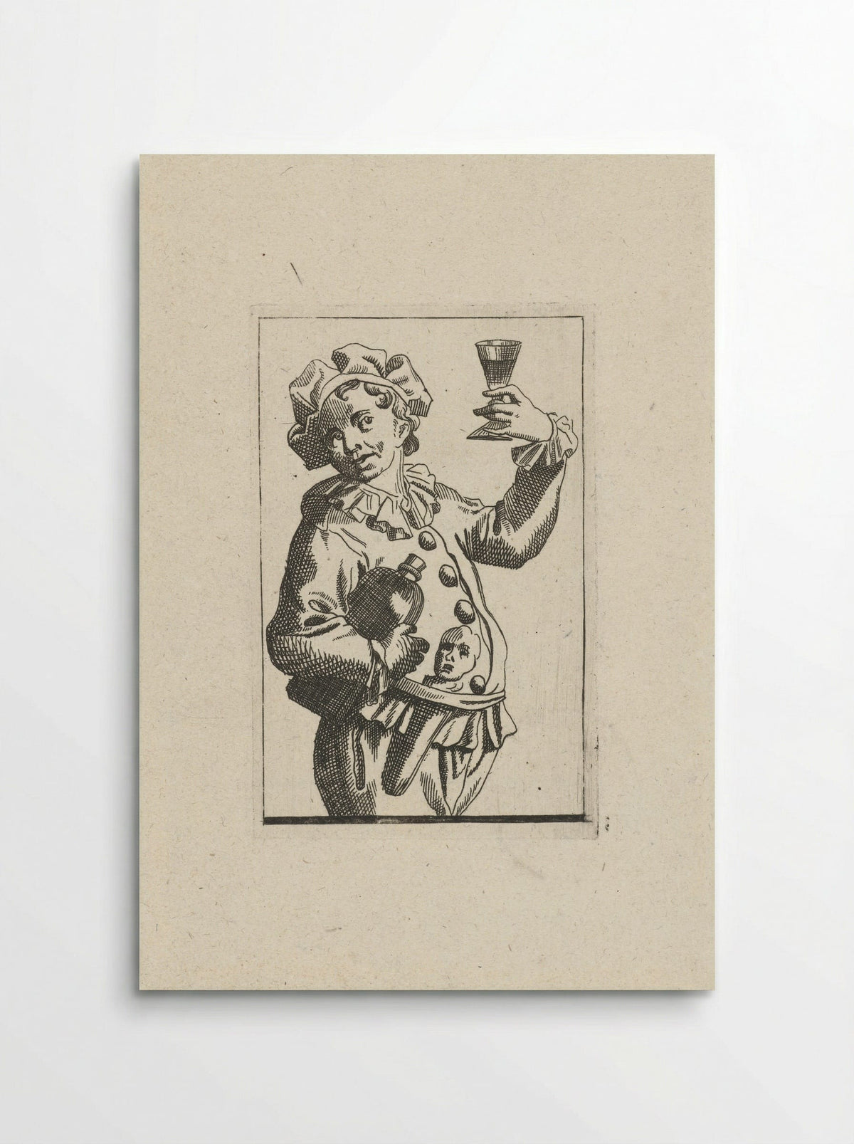 Nar met wijnkruik en drinkglas - Frans Decker - Poster