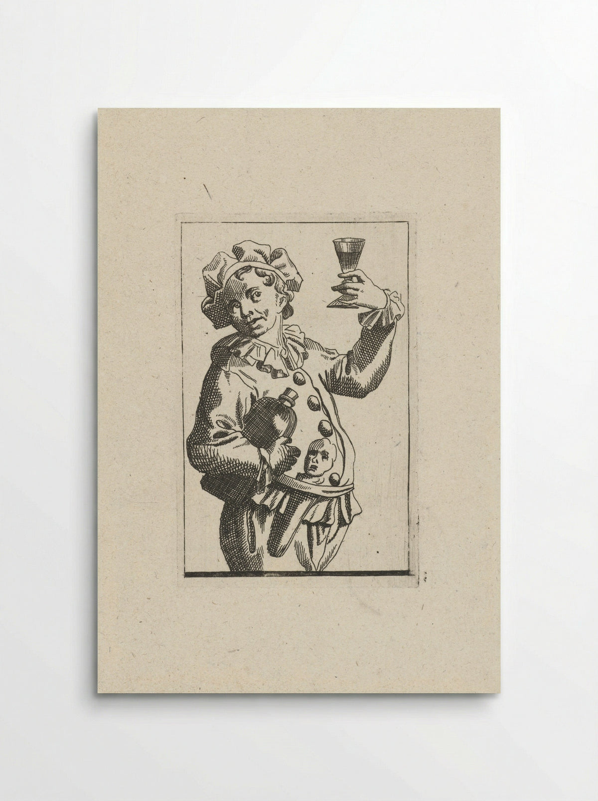 Nar met wijnkruik en drinkglas - Frans Decker - Poster